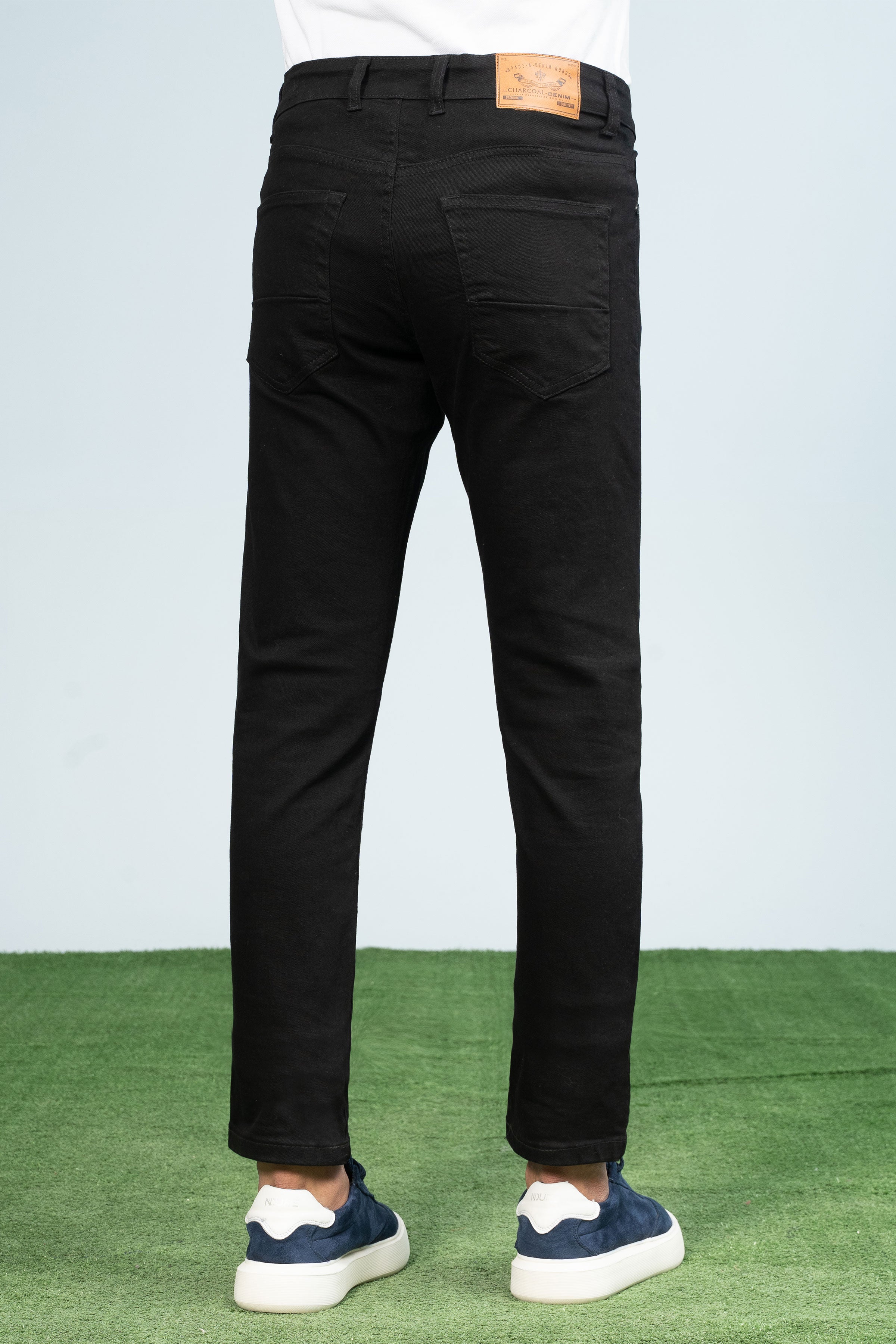 SLIM LEG DENIM JEANS BLACK - Charcoal Clothing