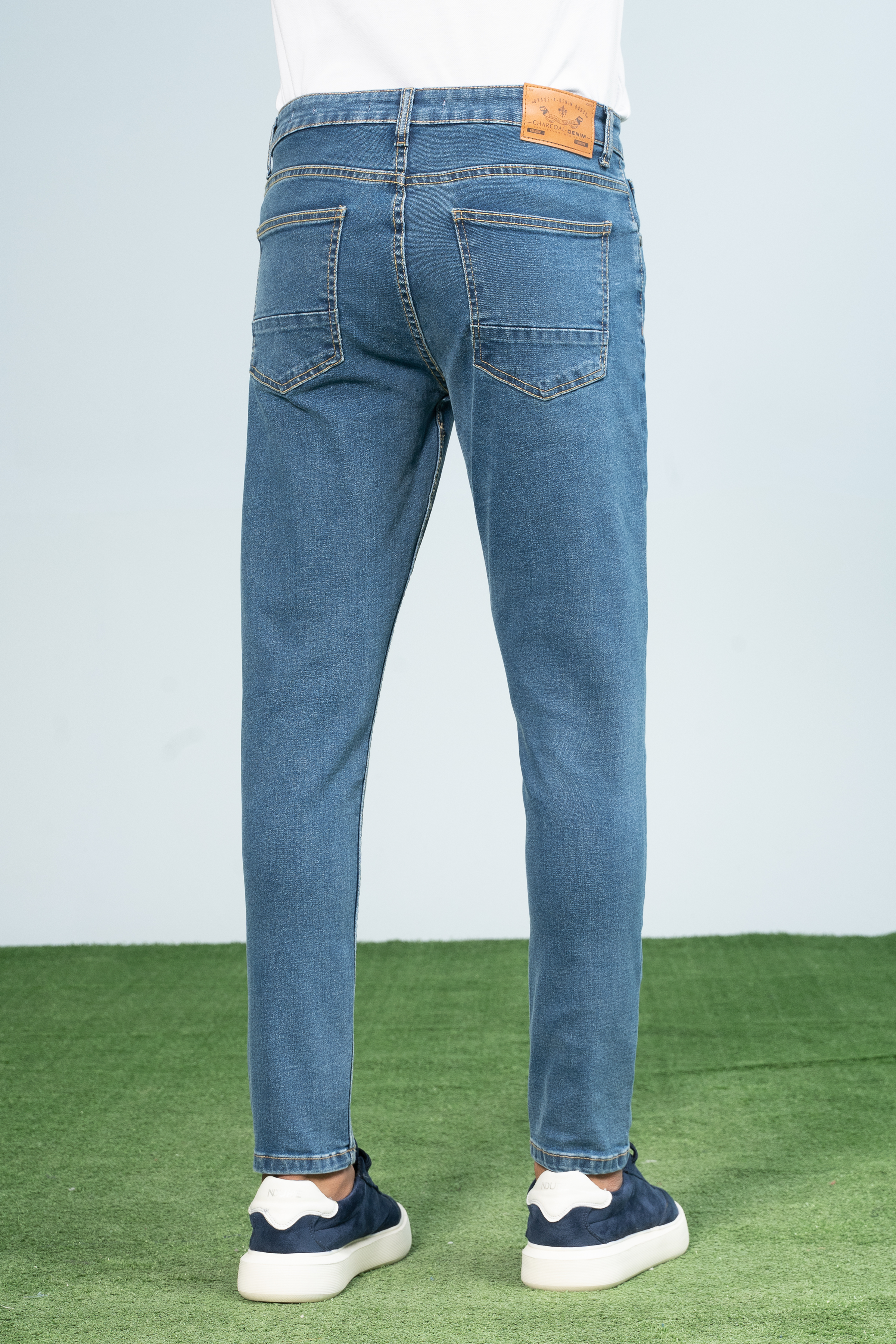 SLIM LEG DENIM JEANS LIGHT BLUE - Charcoal Clothing