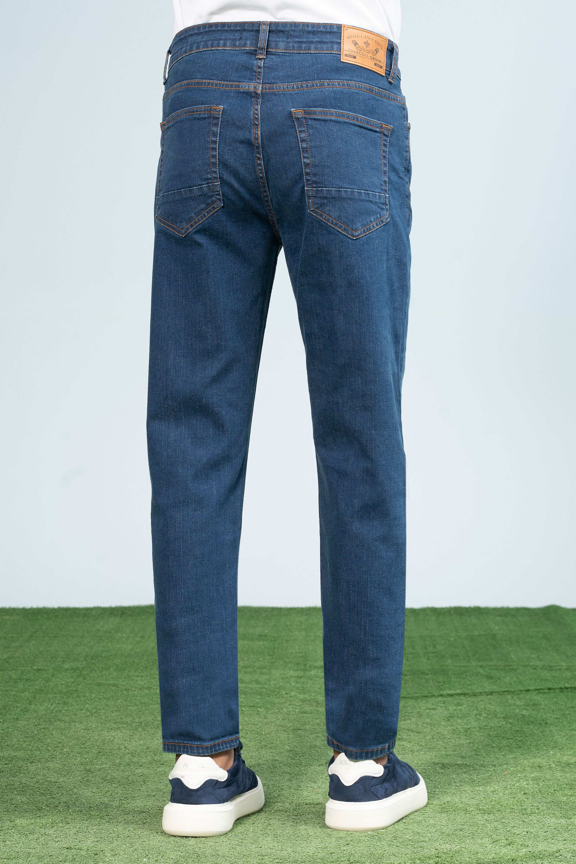 SLIM LEG DENIM JEANS MID BLUE - Charcoal Clothing