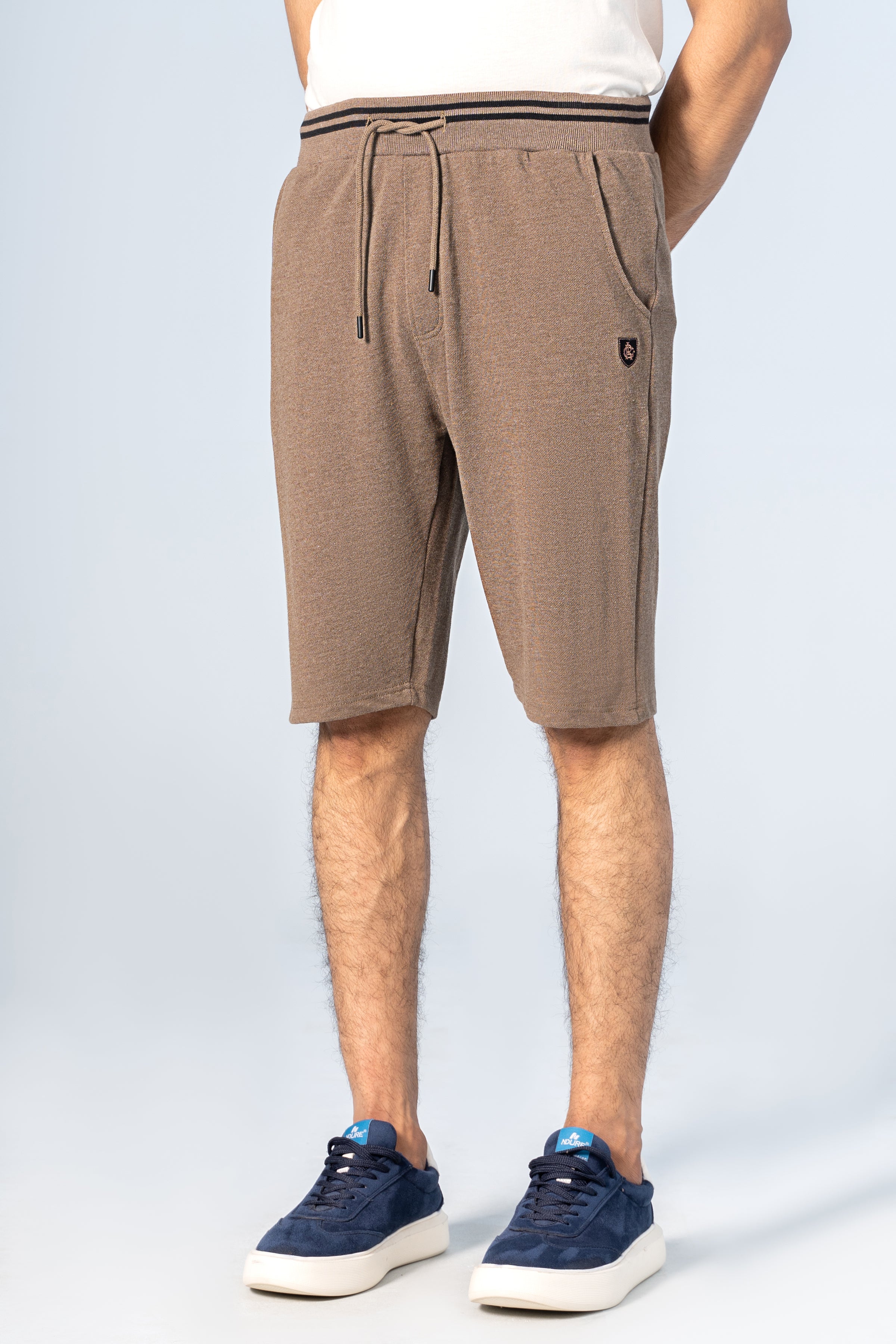 PIQUE TIPPING SHORTS DARK OLIVE - Charcoal Clothing