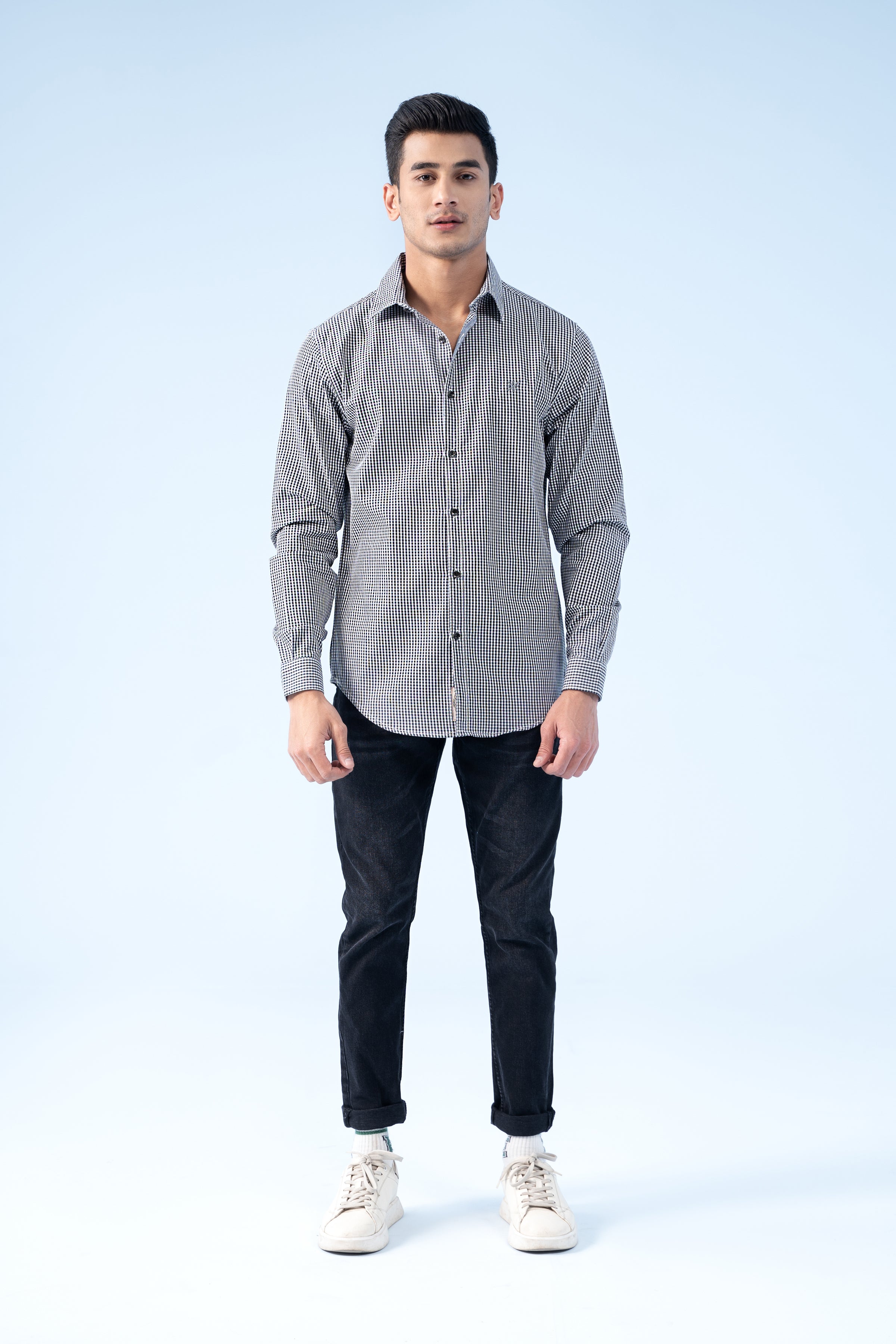 Shop CASUAL SHIRT BLACK WHITE CHECK For Men Online