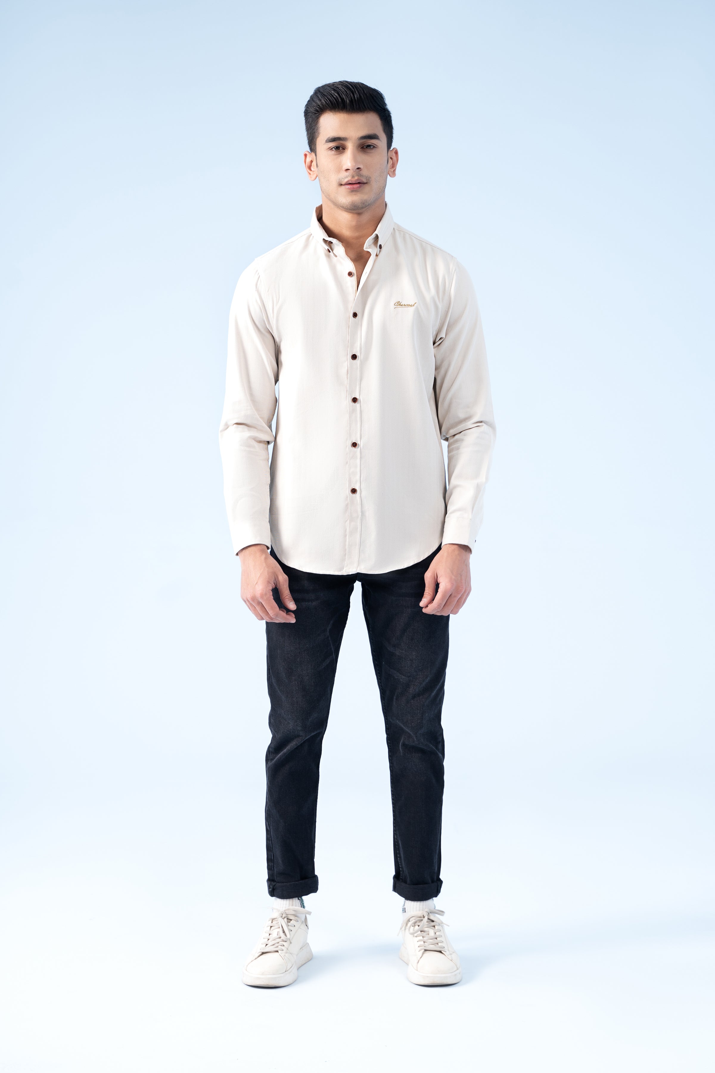 CASUAL SHIRT KHAKI - Charcoal Clothing