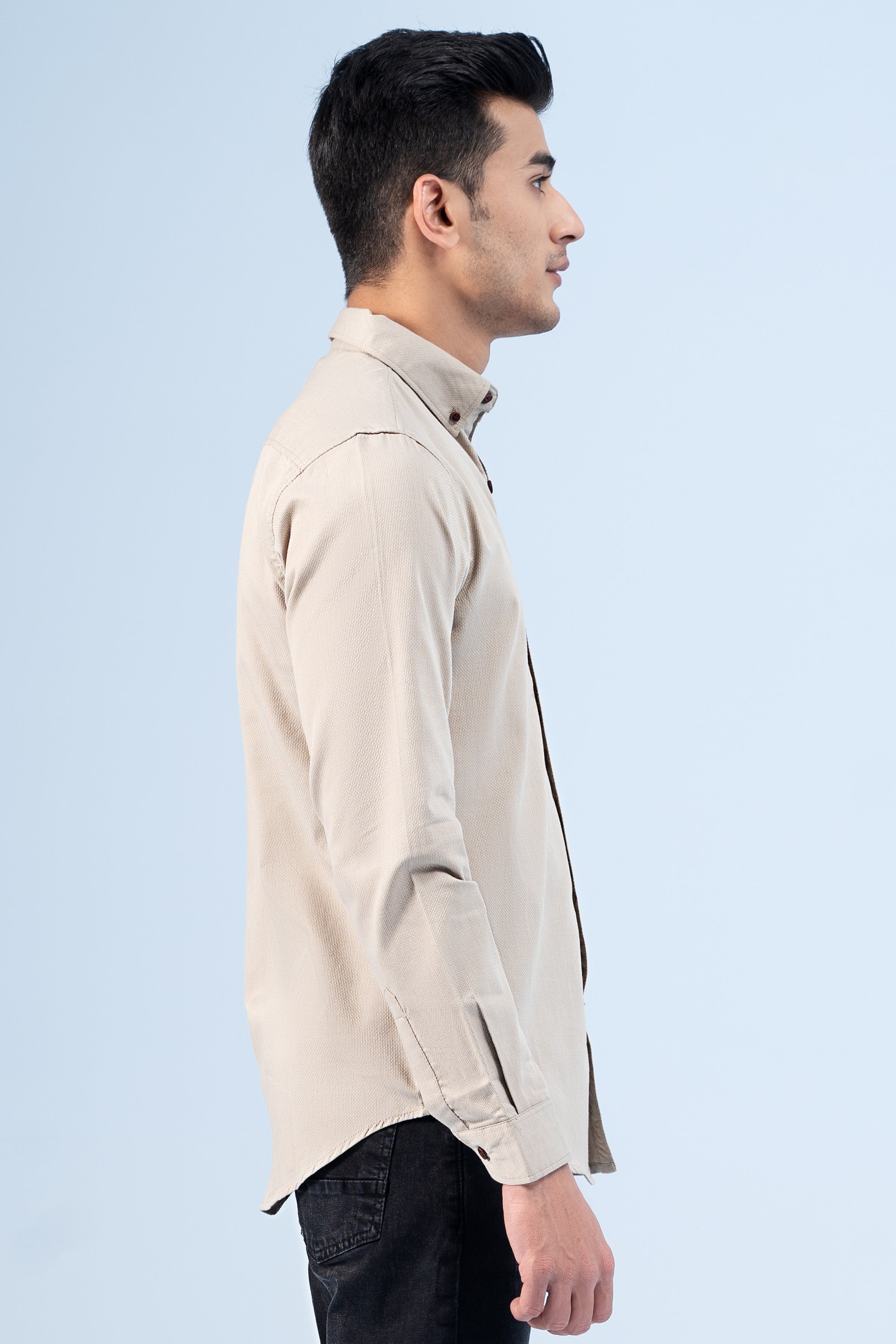 CASUAL SHIRT KHAKI - Charcoal Clothing