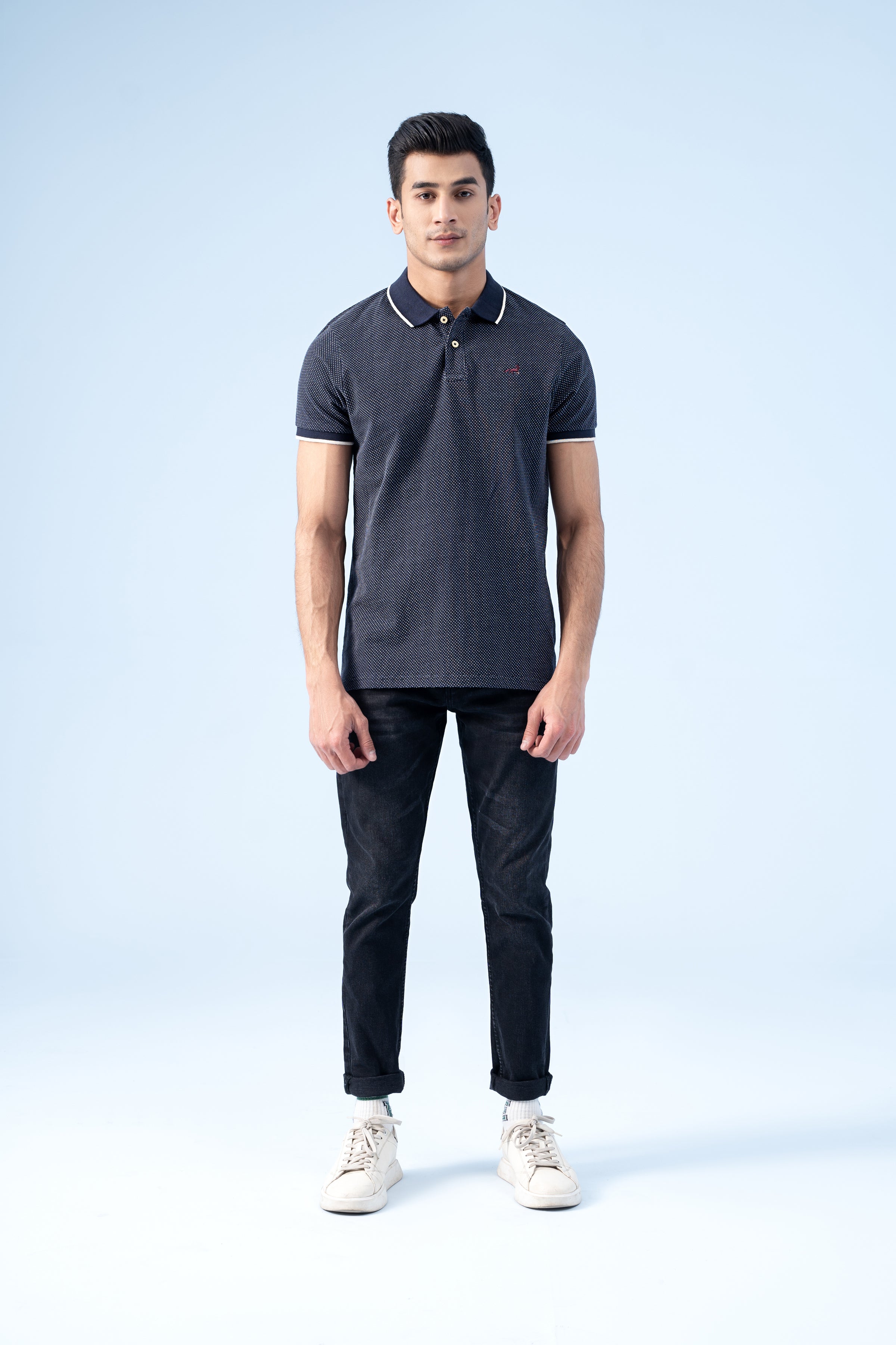 SIGNATURE TIPPING POLO NAVY - Charcoal Clothing