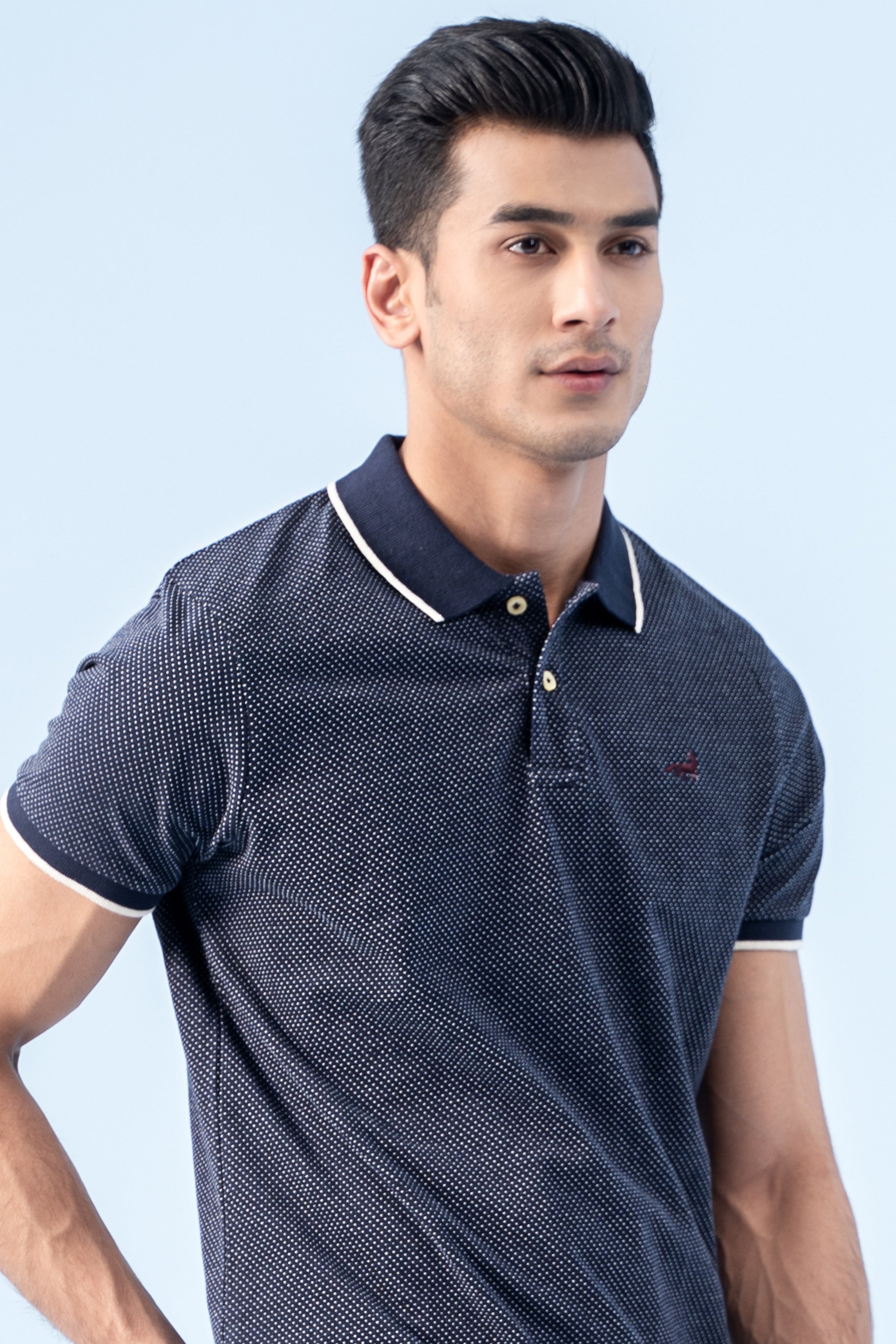 SIGNATURE TIPPING POLO NAVY - Charcoal Clothing