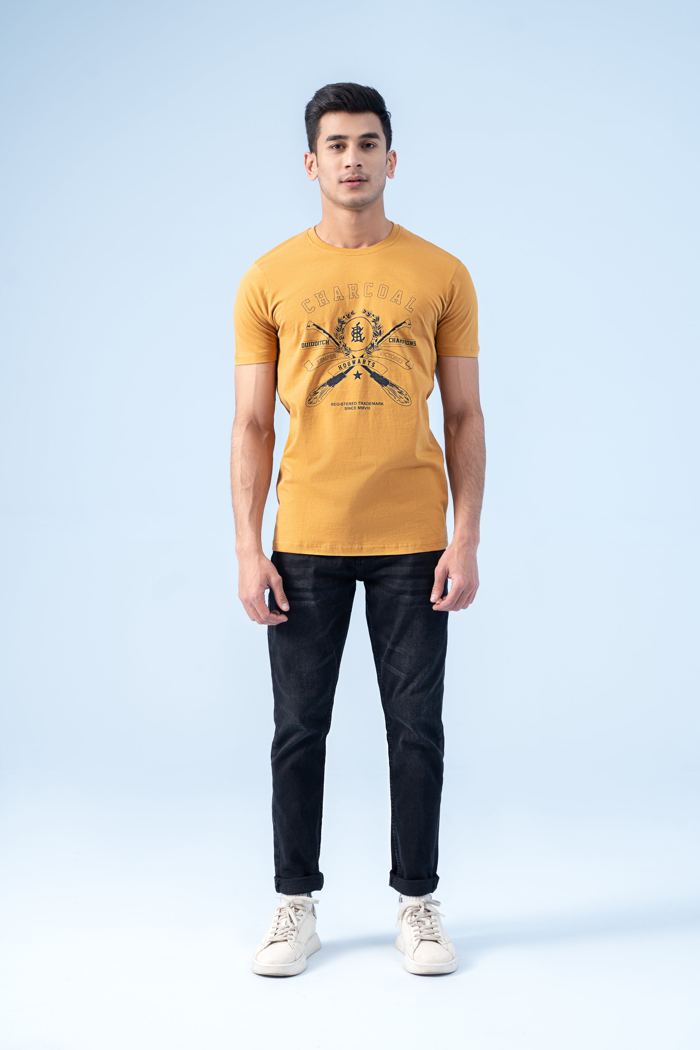 T-SHIRT TEAL MUSTARD - Charcoal Clothing