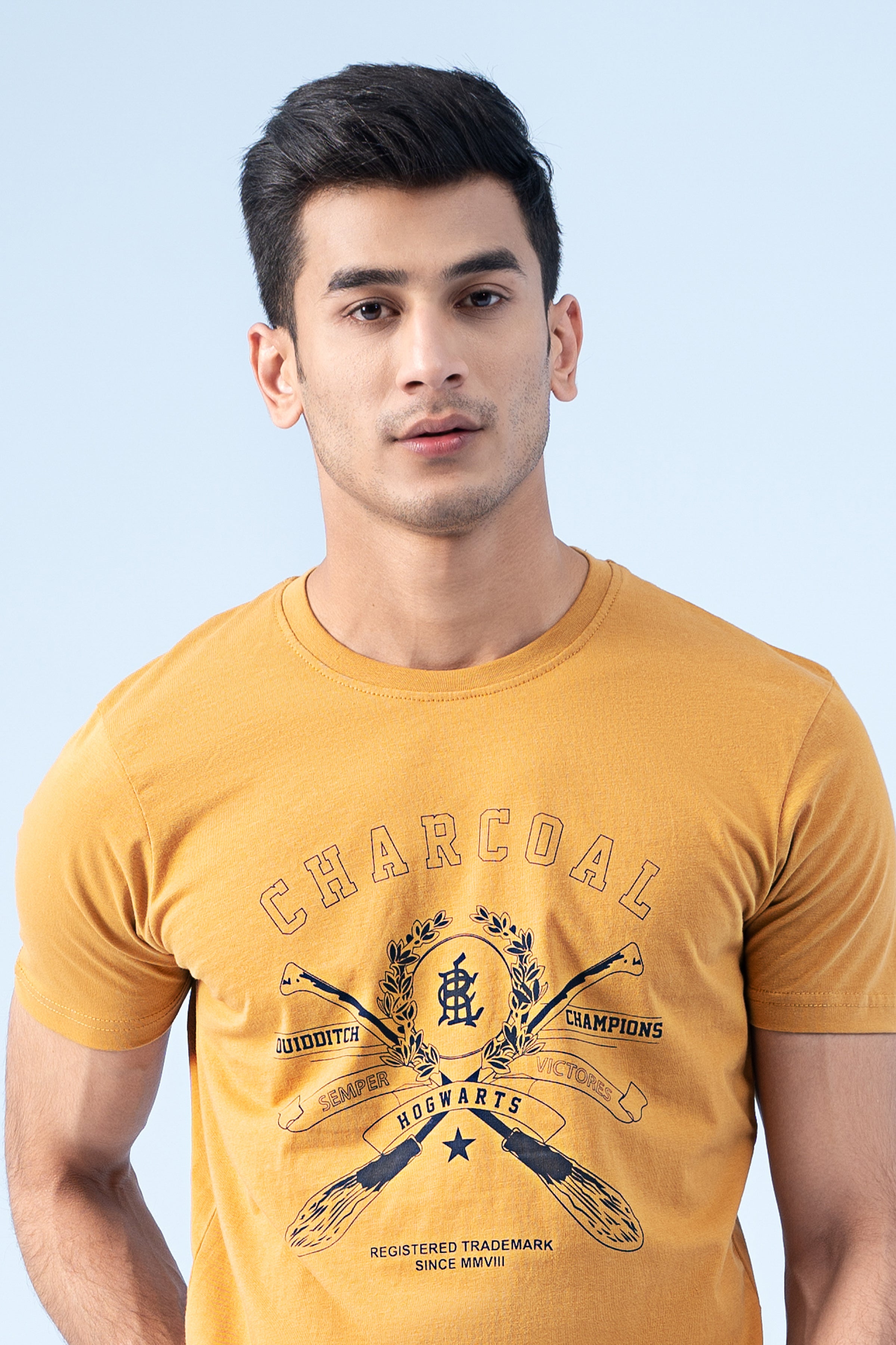 T-SHIRT TEAL MUSTARD - Charcoal Clothing