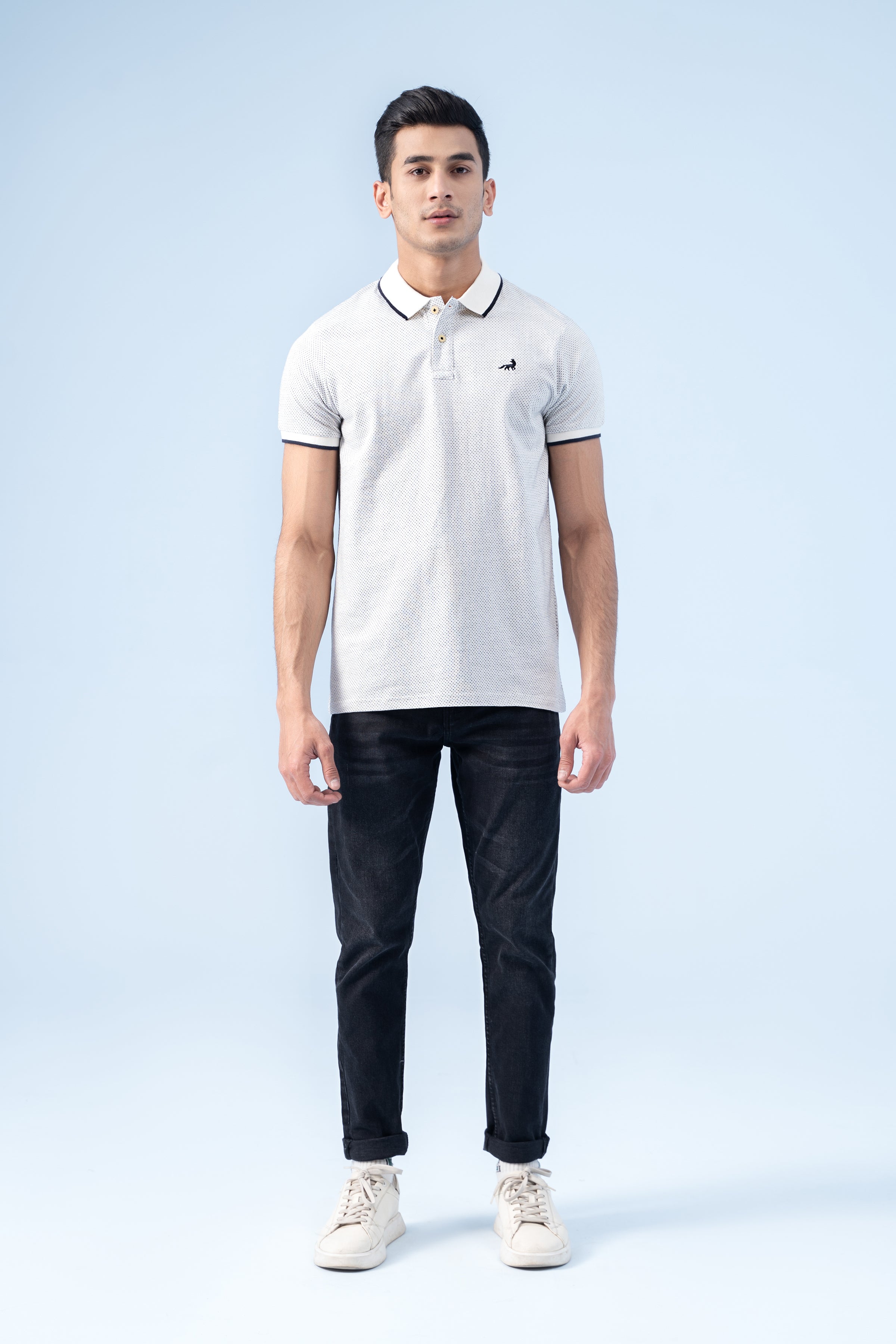 SIGNATURE TIPPING POLO OFF WHITE - Charcoal Clothing