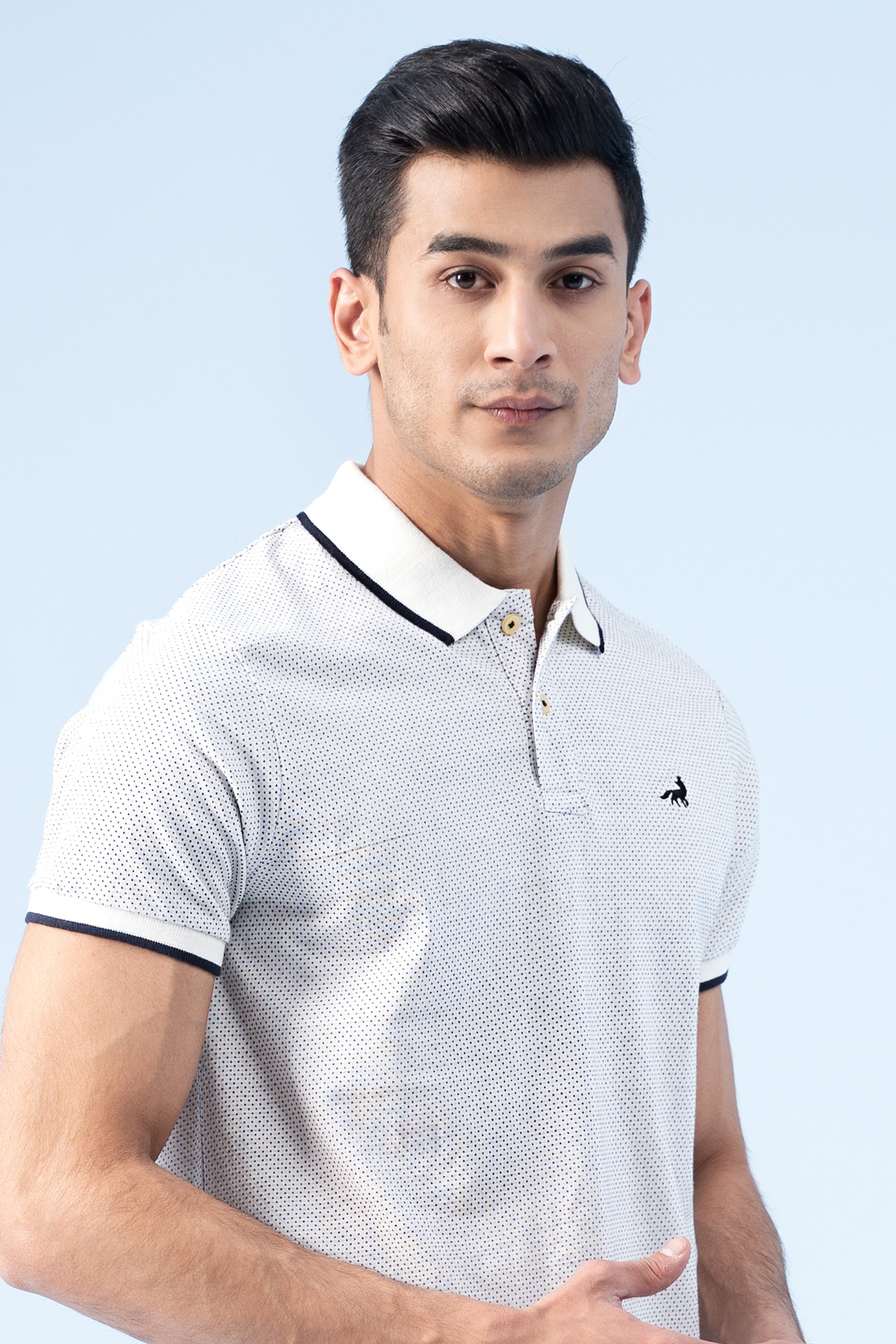 SIGNATURE TIPPING POLO OFF WHITE - Charcoal Clothing