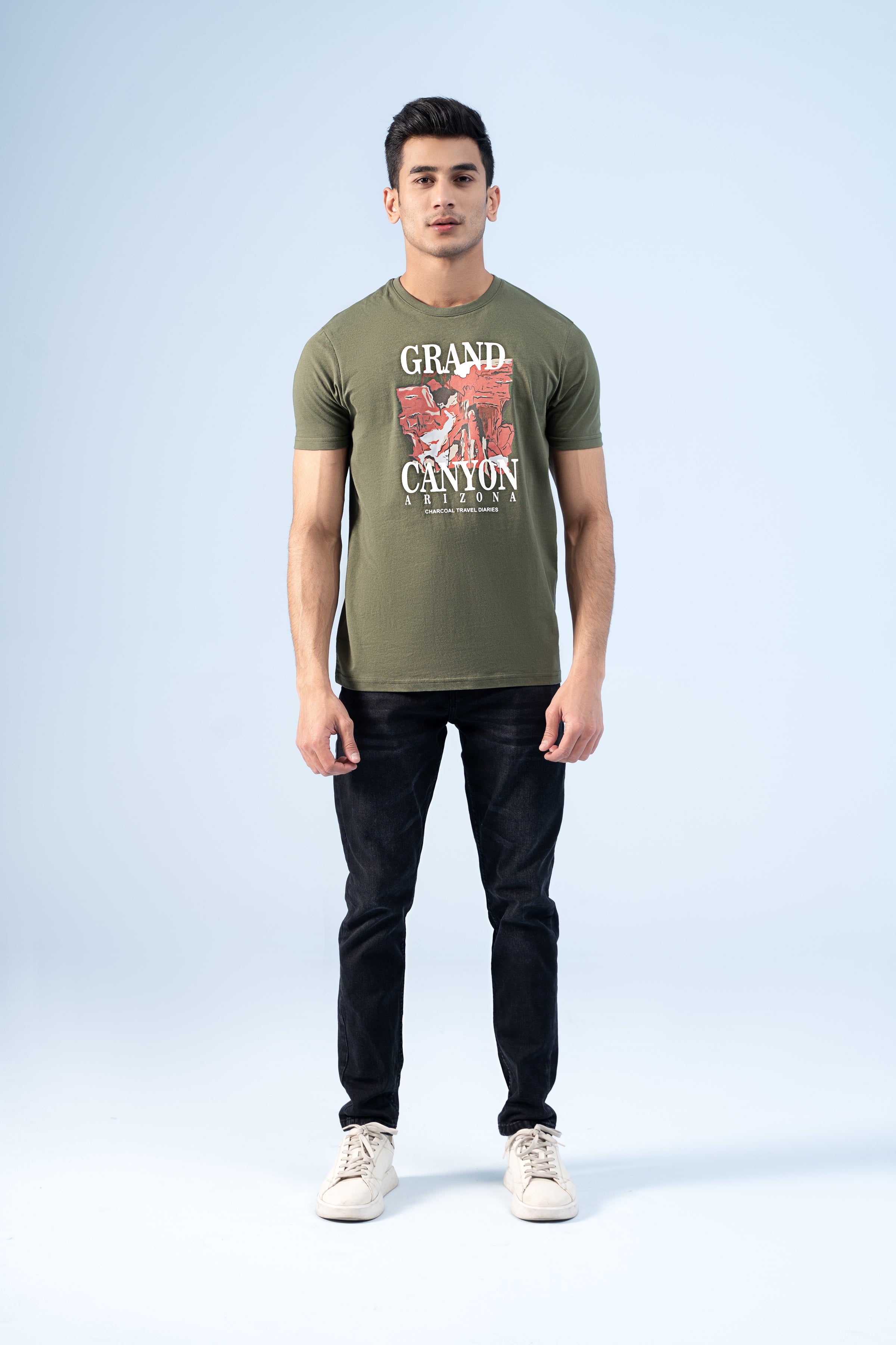 T-SHIRT OLIVE GREEN - Charcoal Clothing