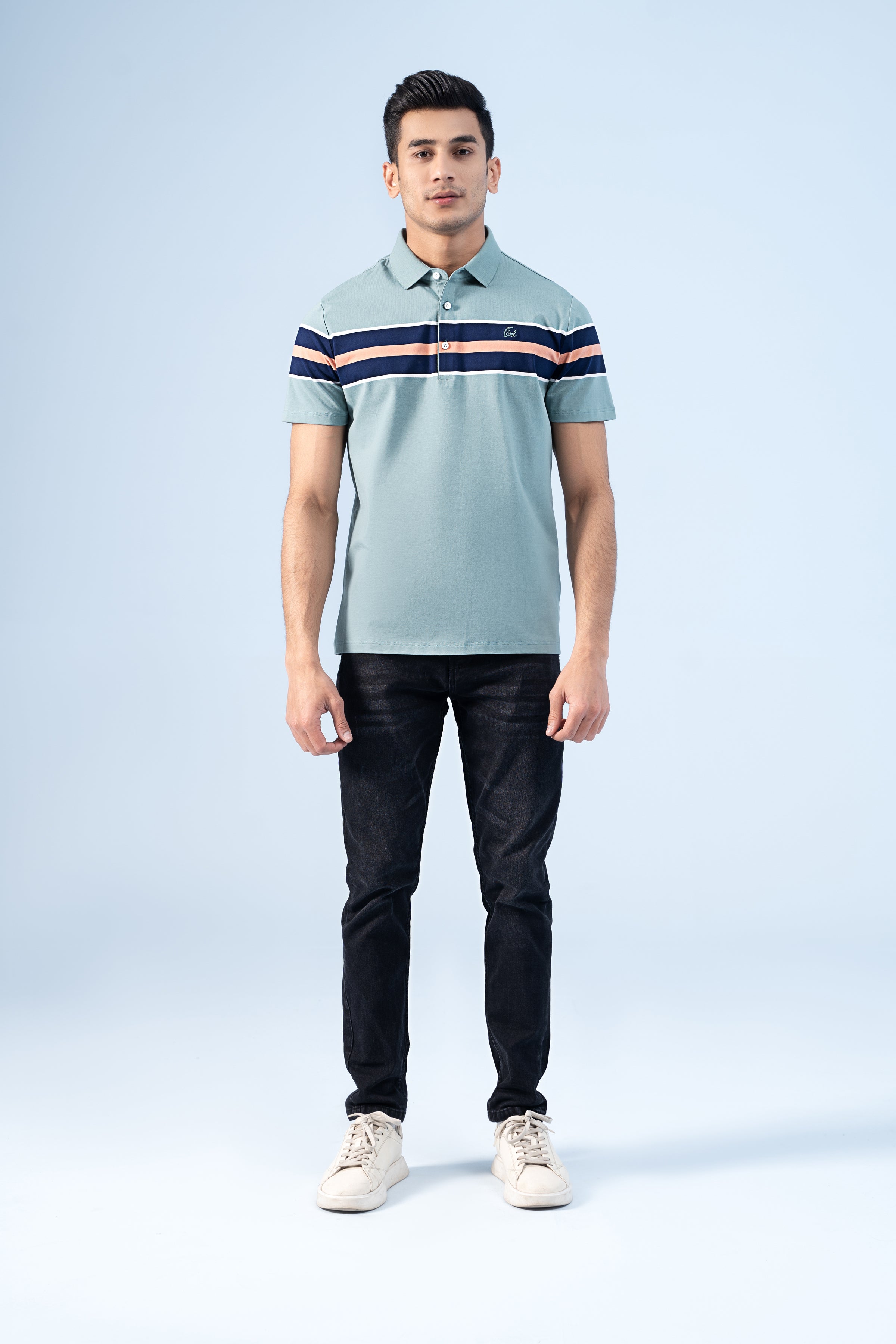 EXECUTIVE ICONIC POLO AQUA GREEN - Charcoal Clothing