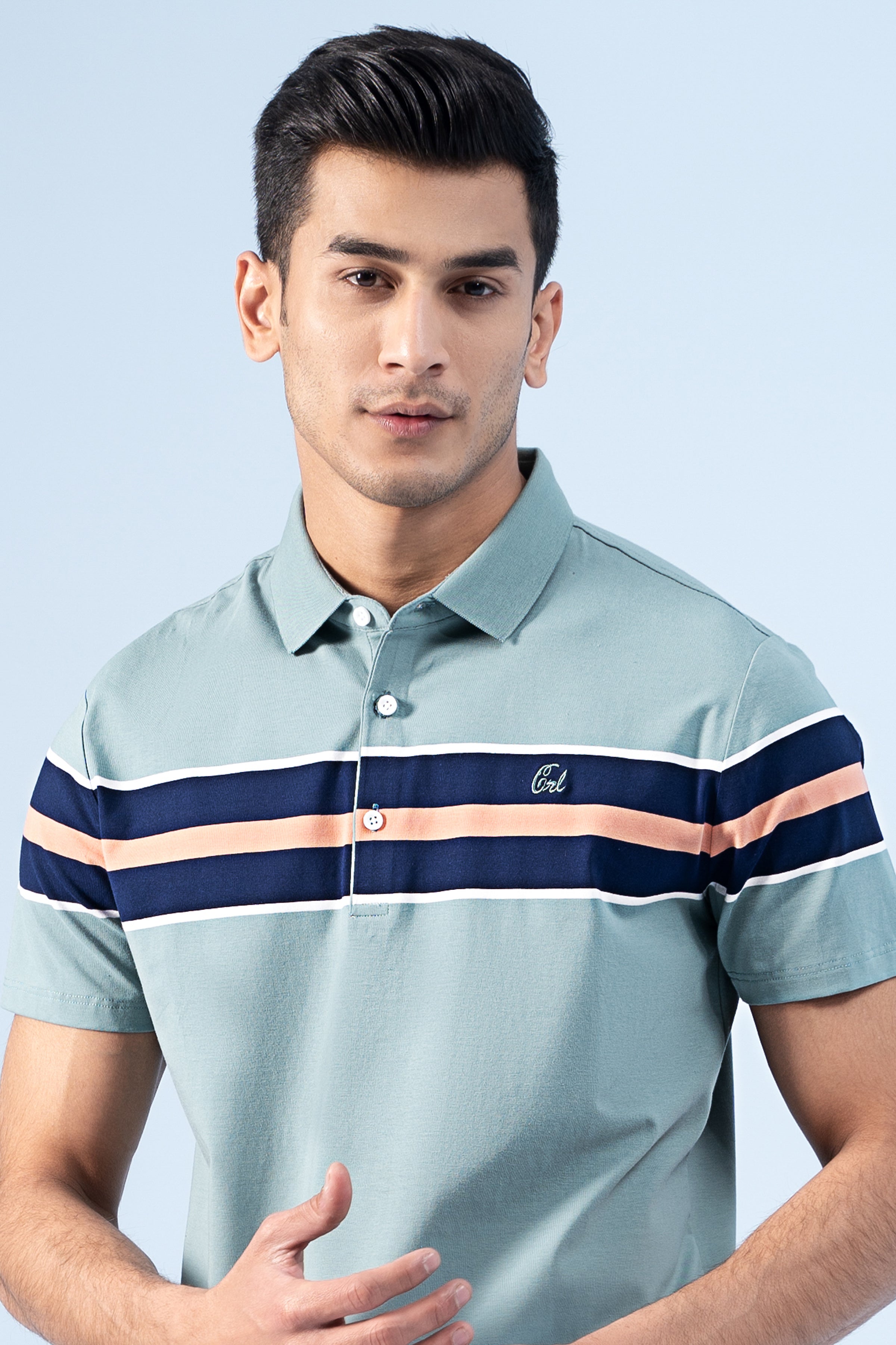 EXECUTIVE ICONIC POLO AQUA GREEN - Charcoal Clothing