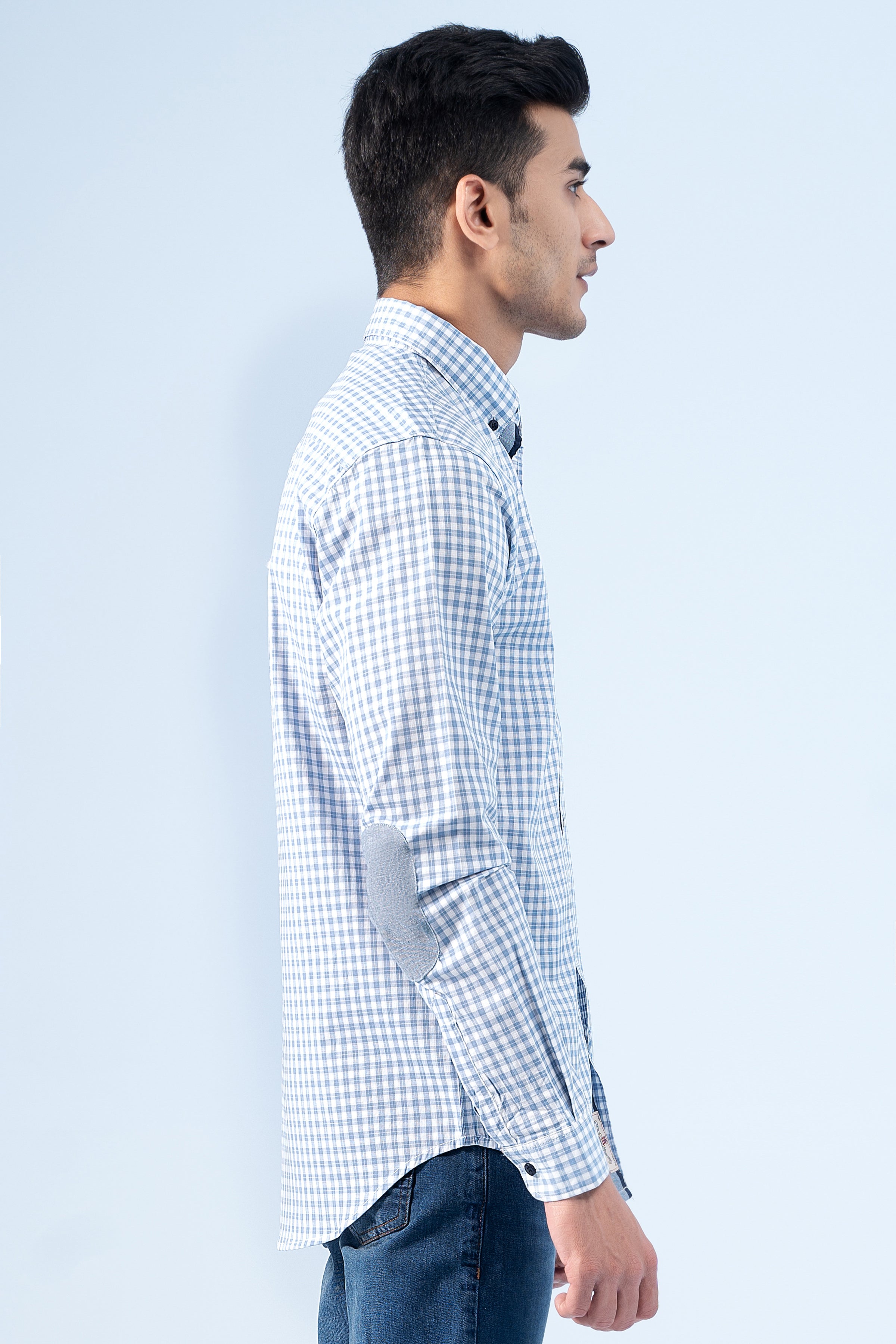 CASUAL SHIRT BLUE CHECK - Charcoal Clothing