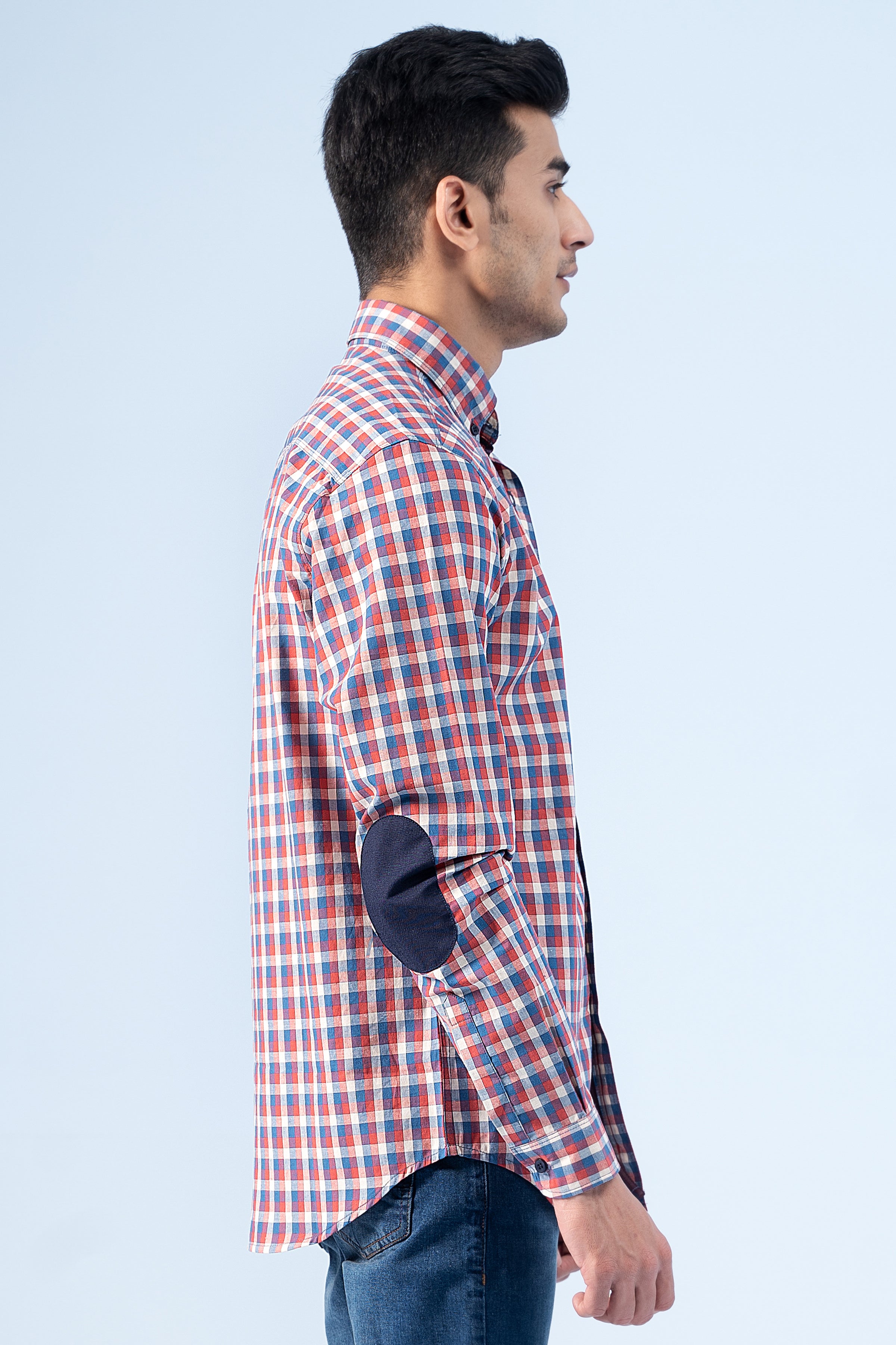 CASUAL SHIRT BLUE RED CHECK - Charcoal Clothing