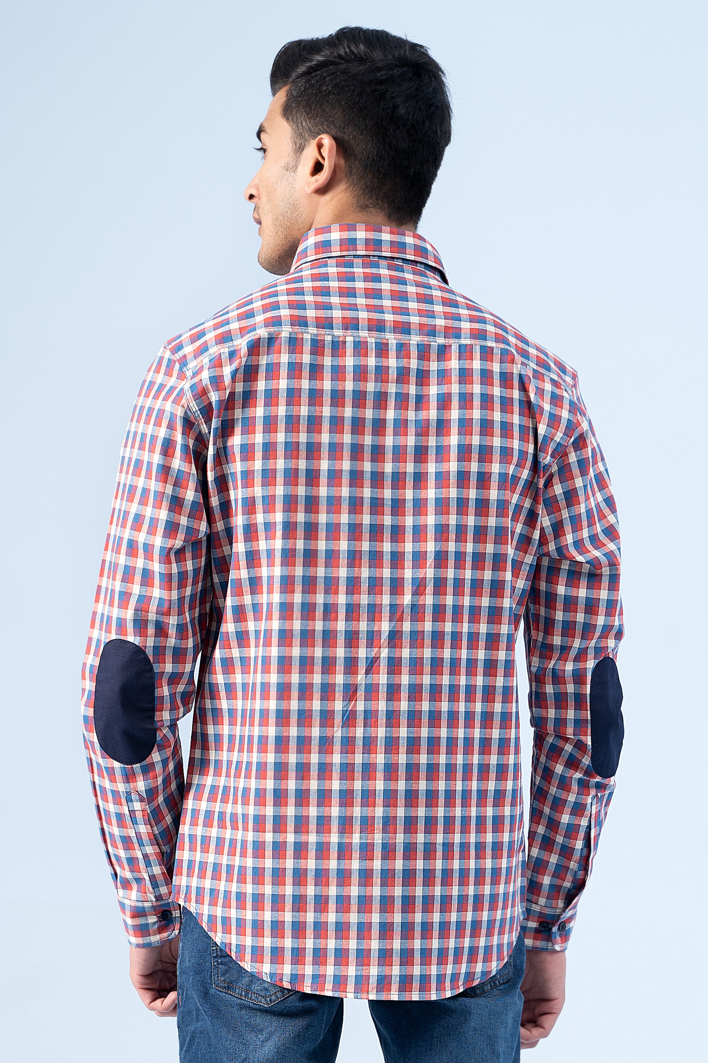 CASUAL SHIRT BLUE RED CHECK - Charcoal Clothing