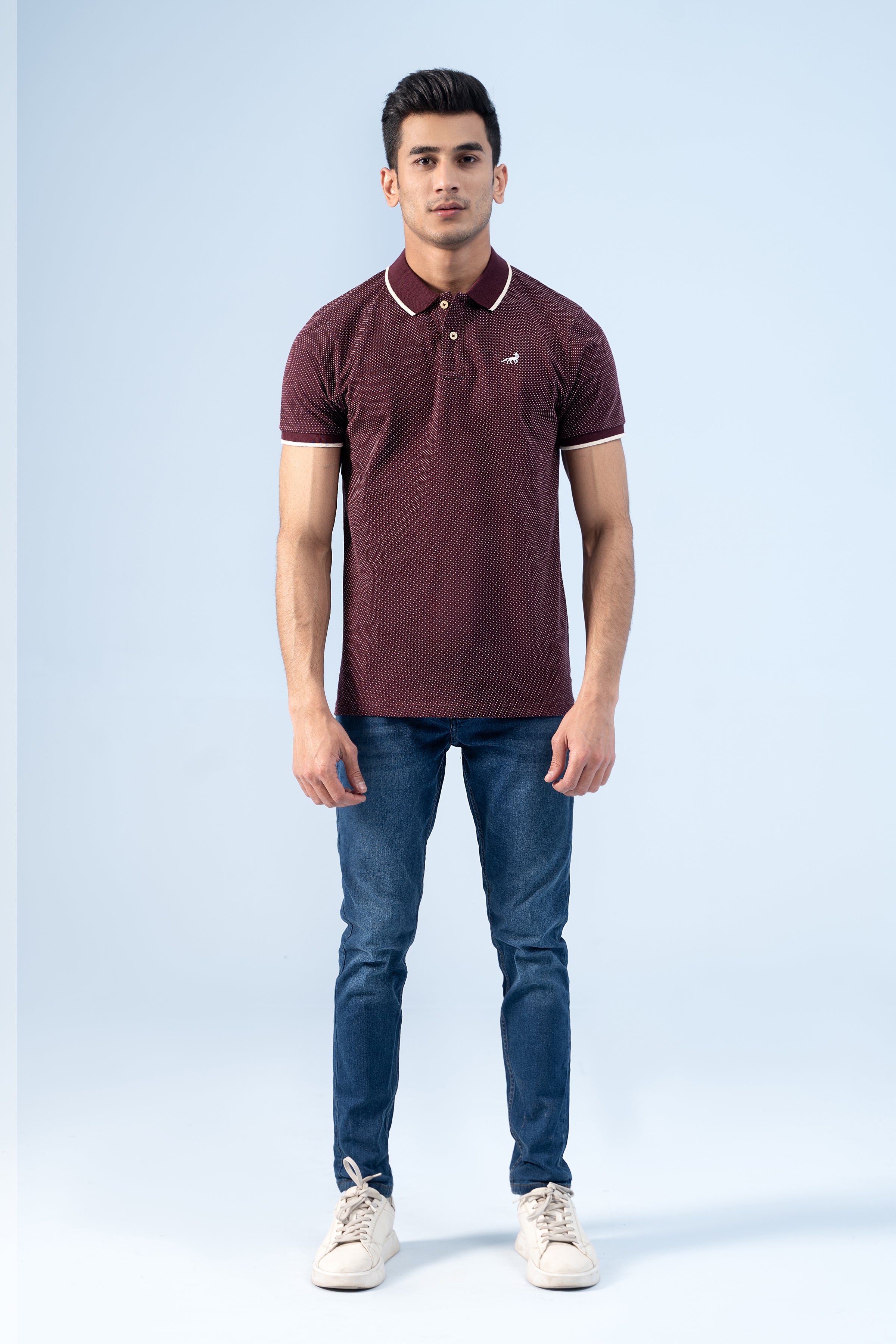 SIGNATURE TIPPING POLO MAROON - Charcoal Clothing