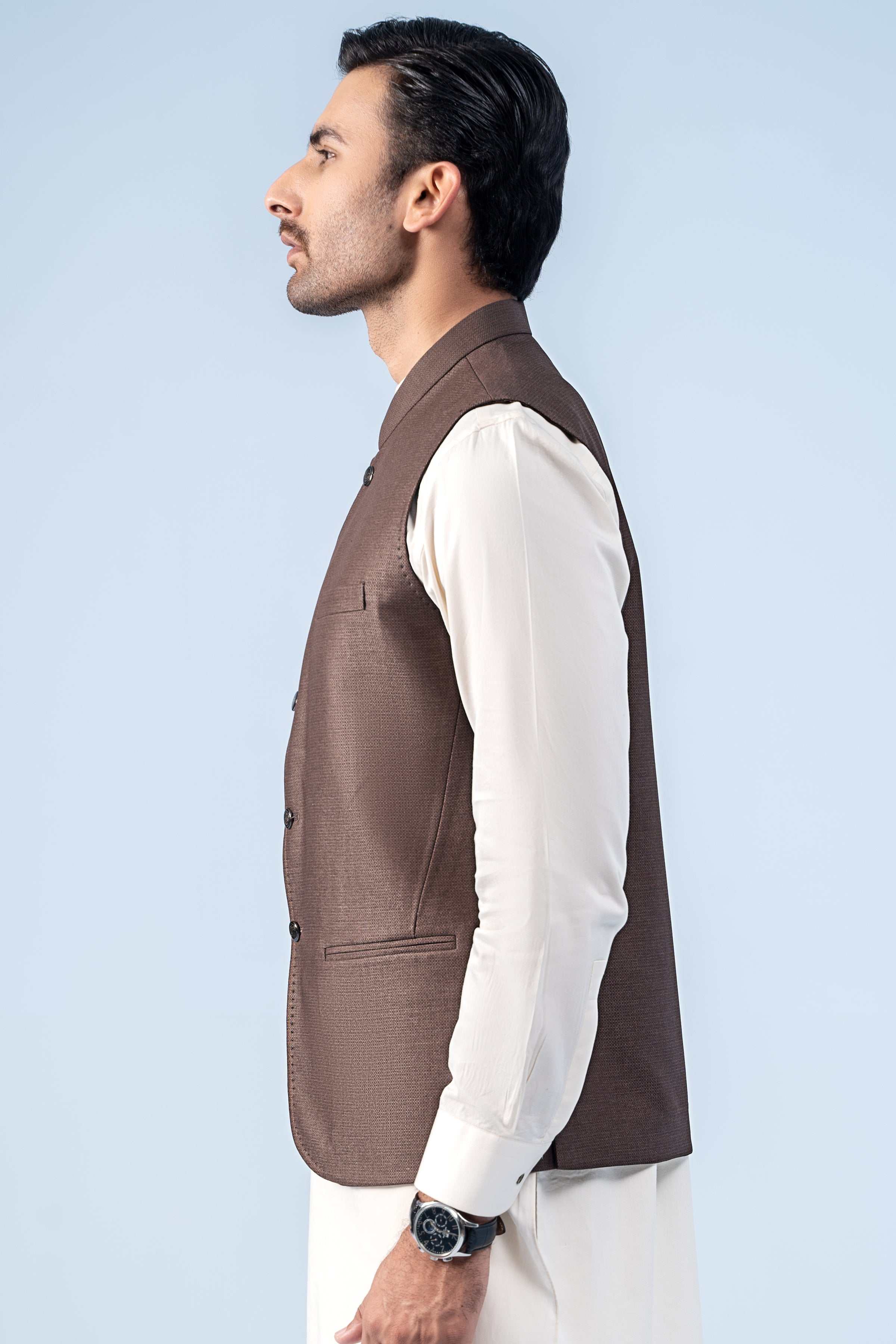 WAISTCOAT MID BROWN - Charcoal Clothing
