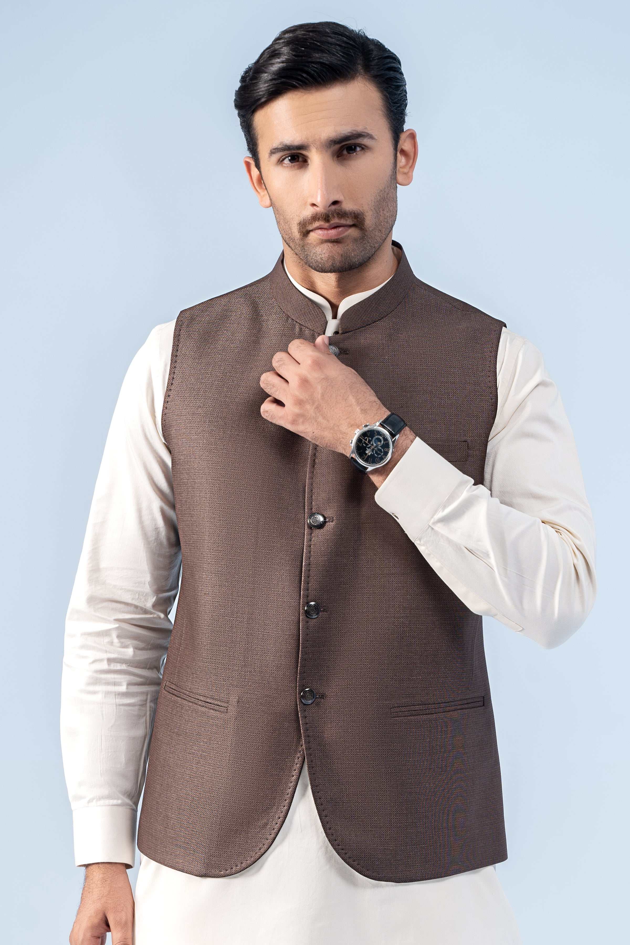 WAISTCOAT MID BROWN - Charcoal Clothing