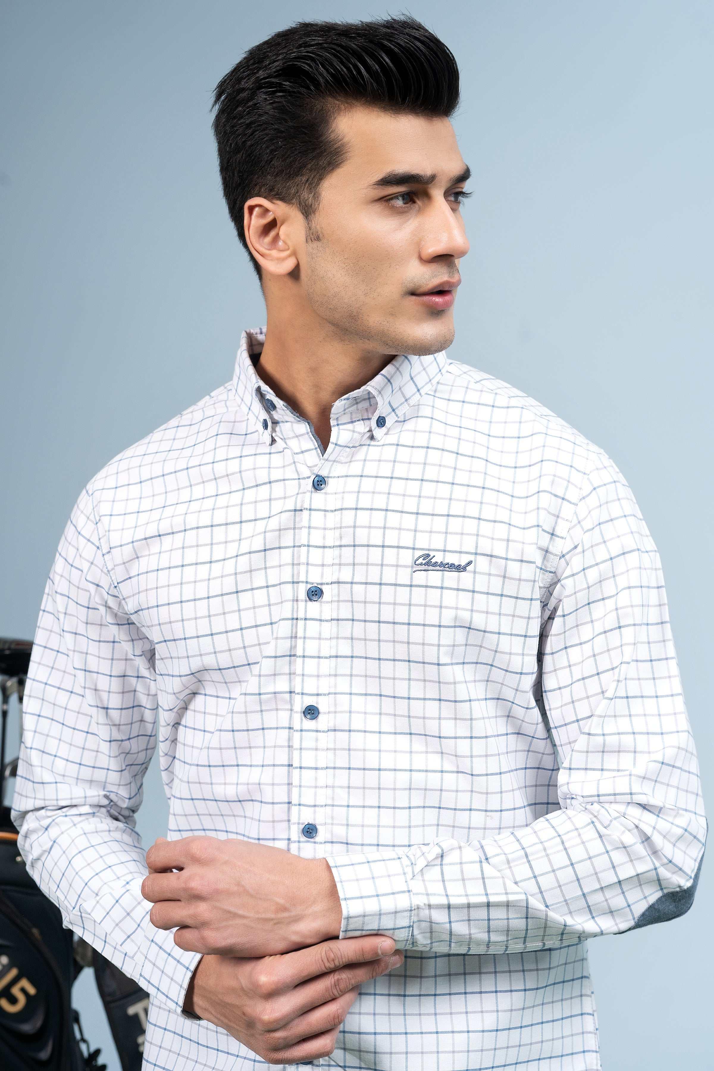 CASUAL SHIRT WHITE SKY - Charcoal Clothing