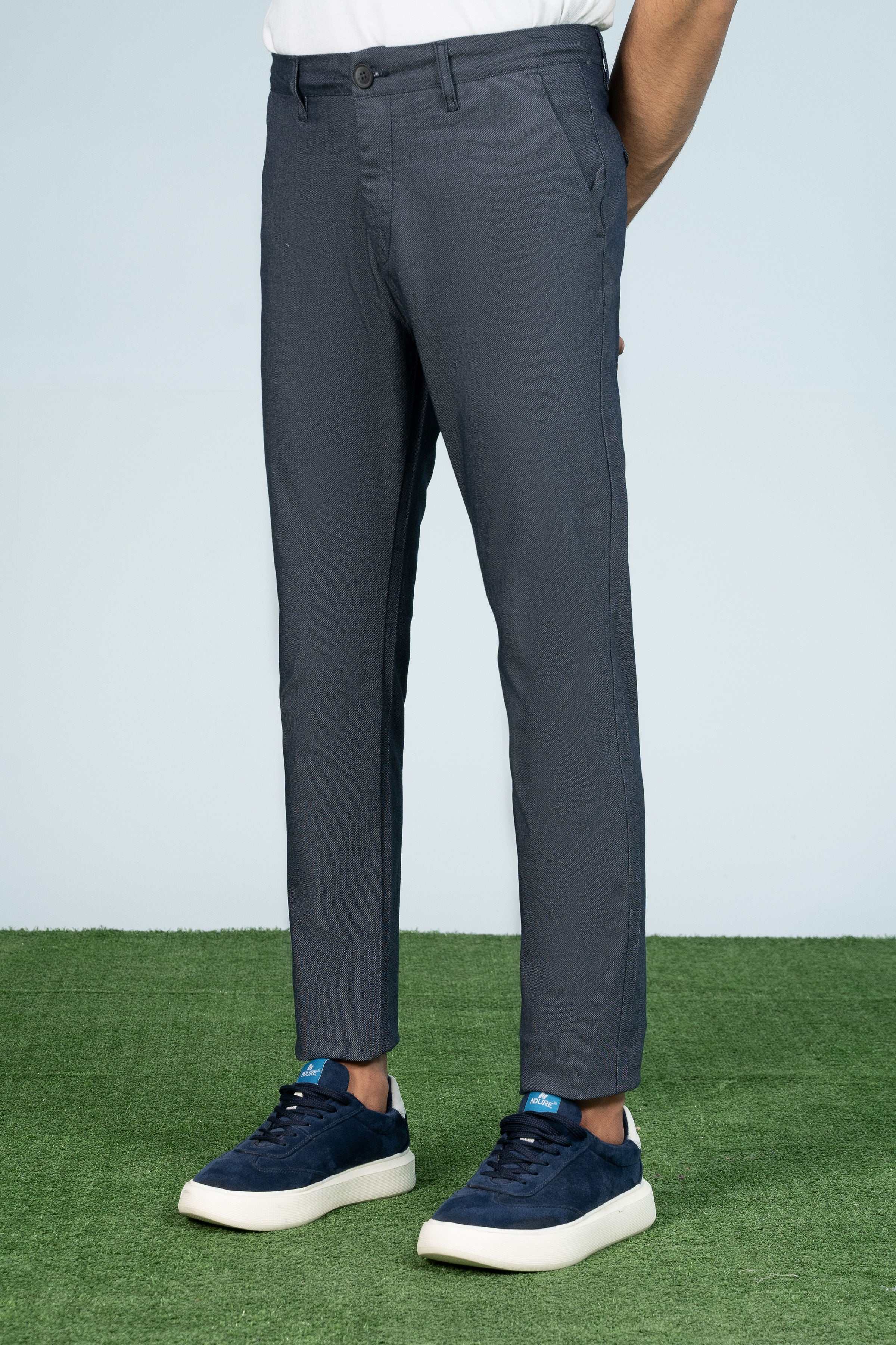 CROSS POCKET TEXTURED PANT NAVY - Charcoal Clothing
