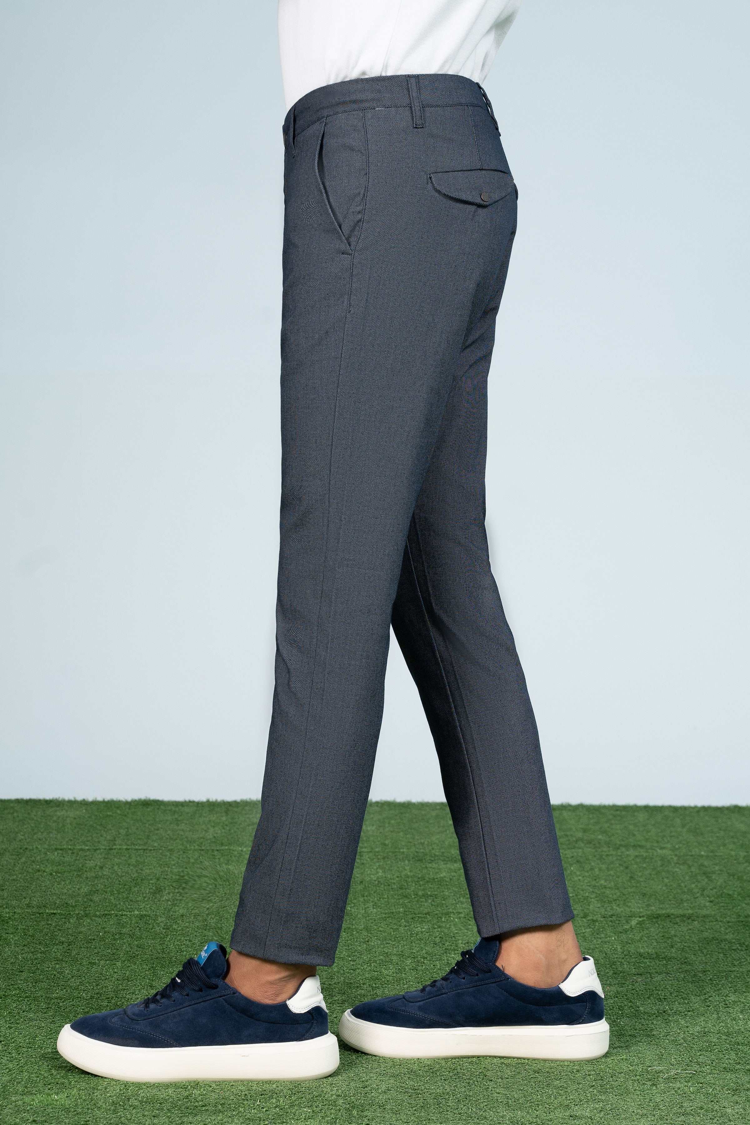 CROSS POCKET TEXTURED PANT NAVY - Charcoal Clothing