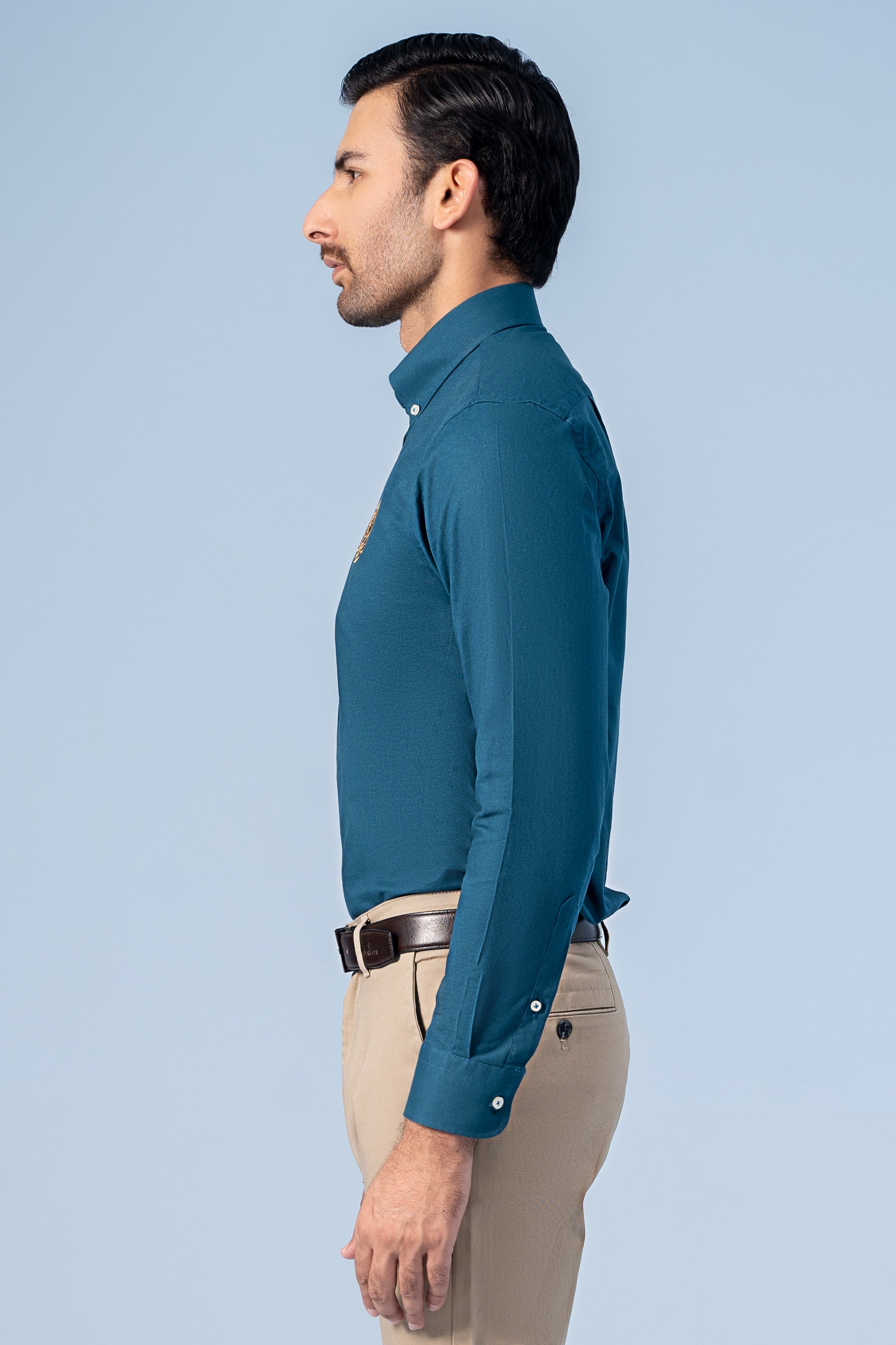 SEMI CASUAL SHIRT GREEN - Charcoal Clothing