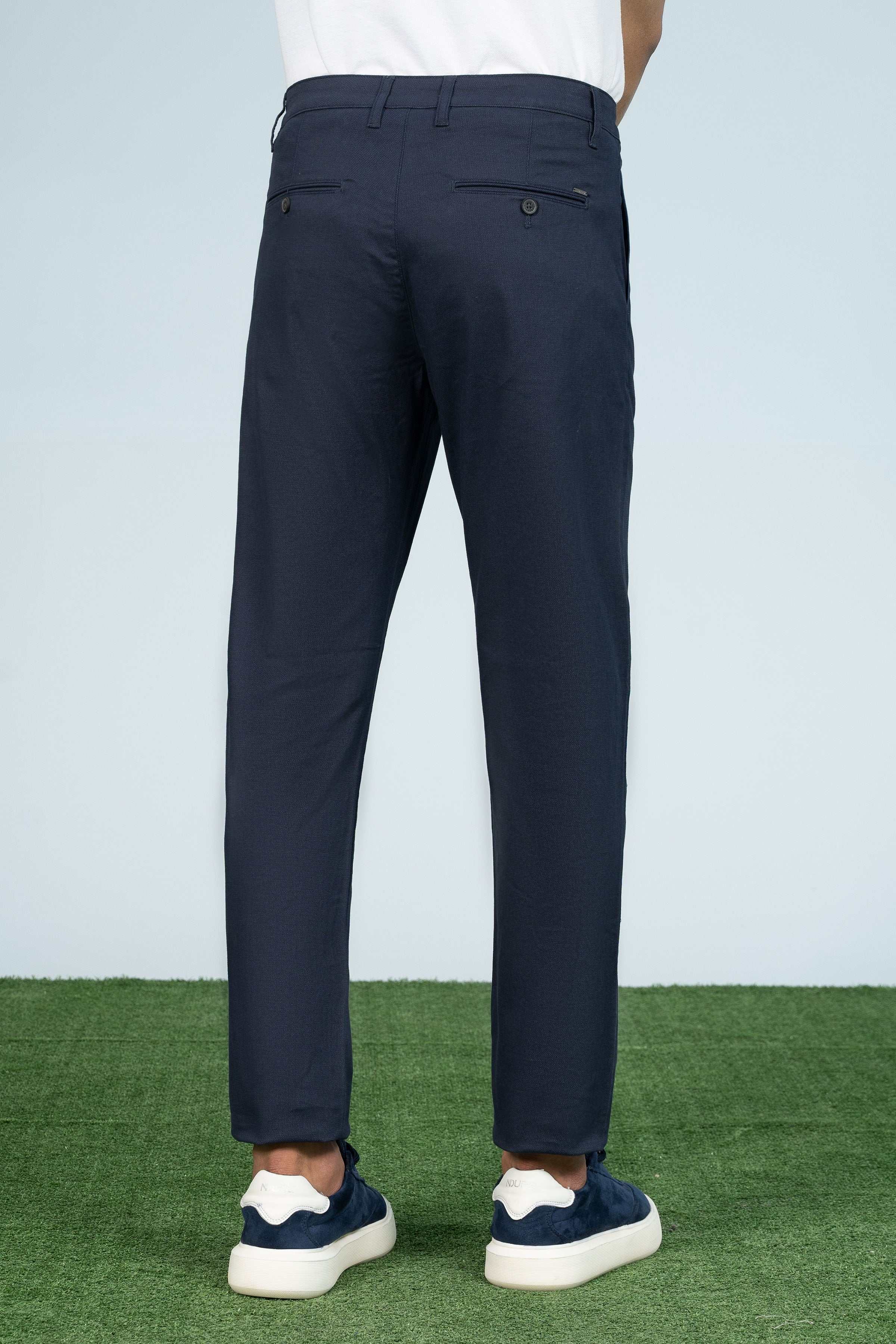 CROSS POCKET PRINTED PANT NAVY - Charcoal Clothing