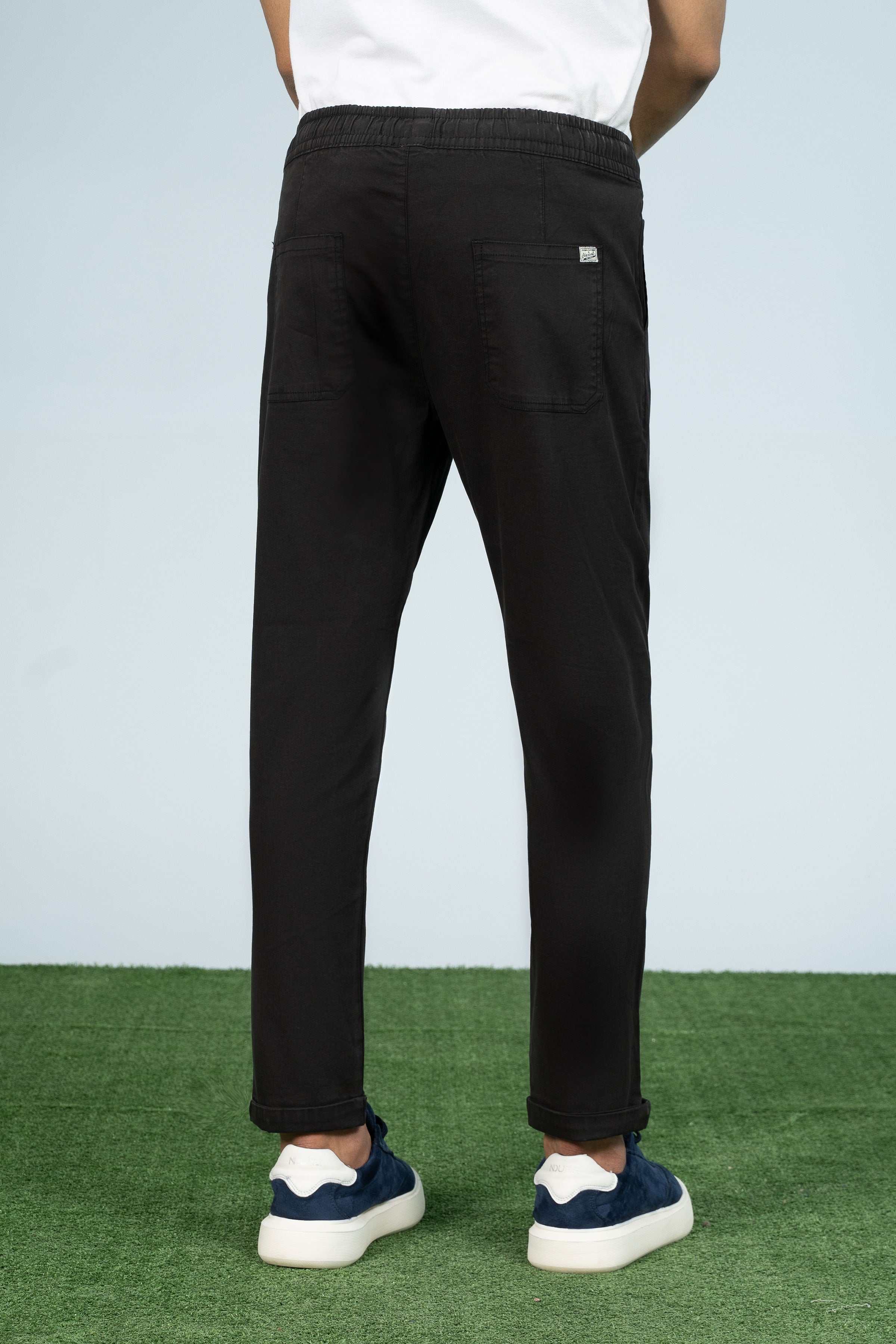 CASUAL JOGGER WAIST TROUSER BLACK - Charcoal Clothing