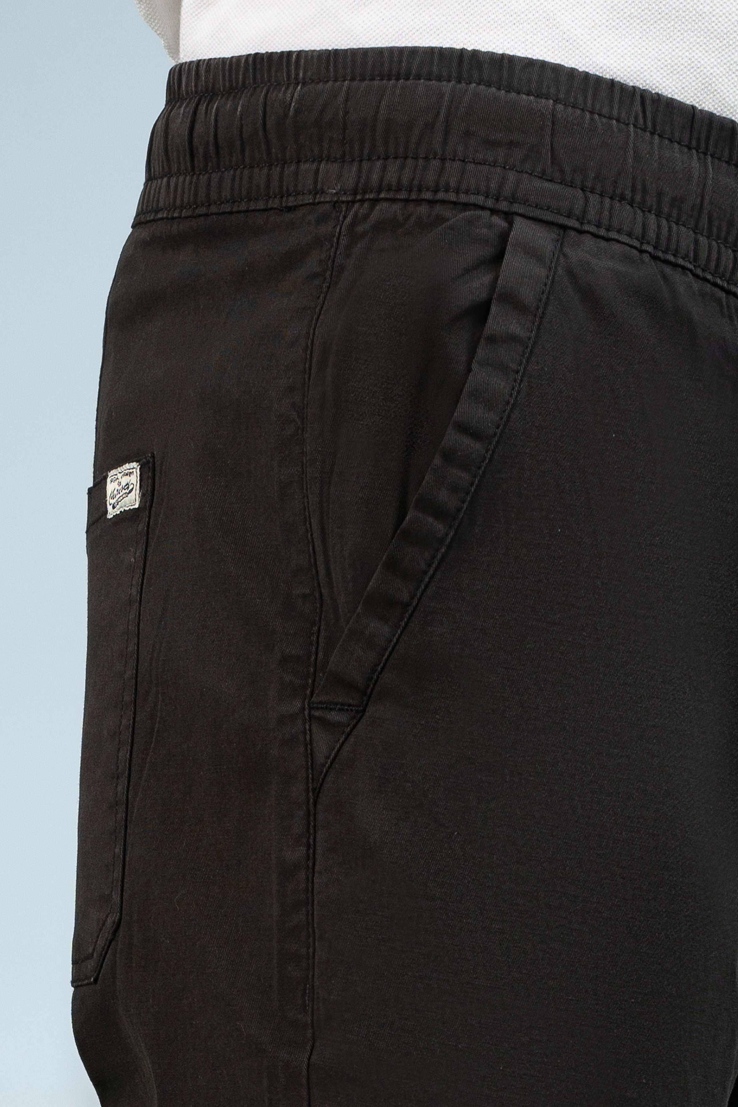 CASUAL JOGGER WAIST TROUSER BLACK - Charcoal Clothing