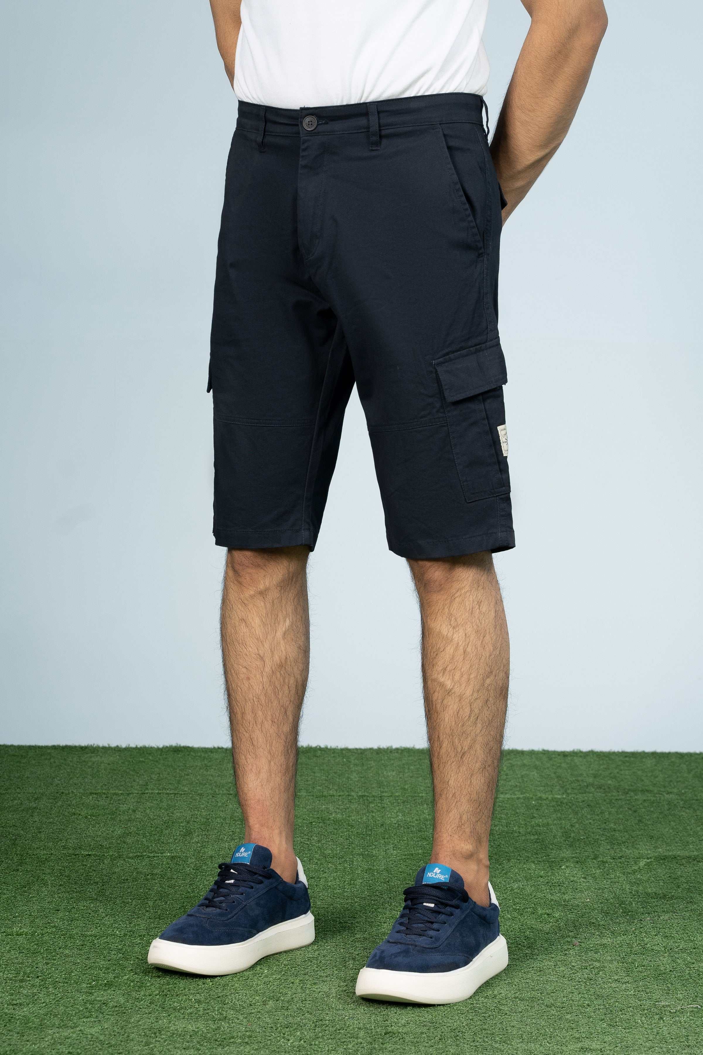 CARGO REGULAR FIT SHORTS NAVY - Charcoal Clothing
