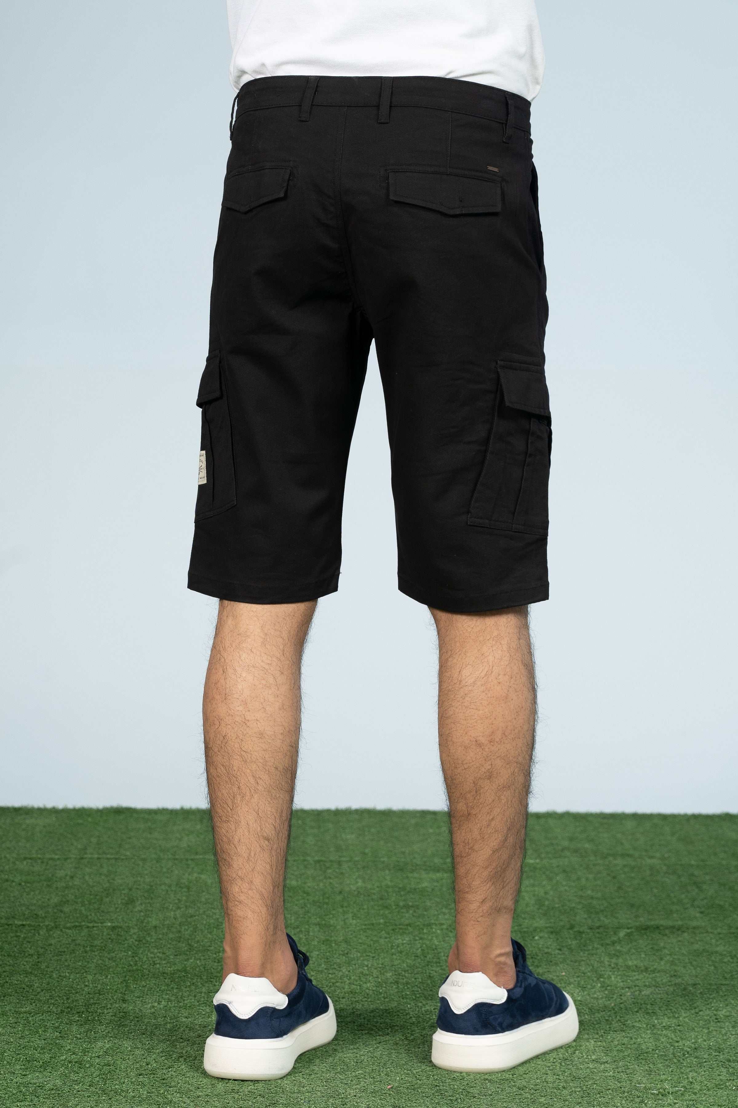 CARGO REGULAR FIT SHORTS BLACK - Charcoal Clothing