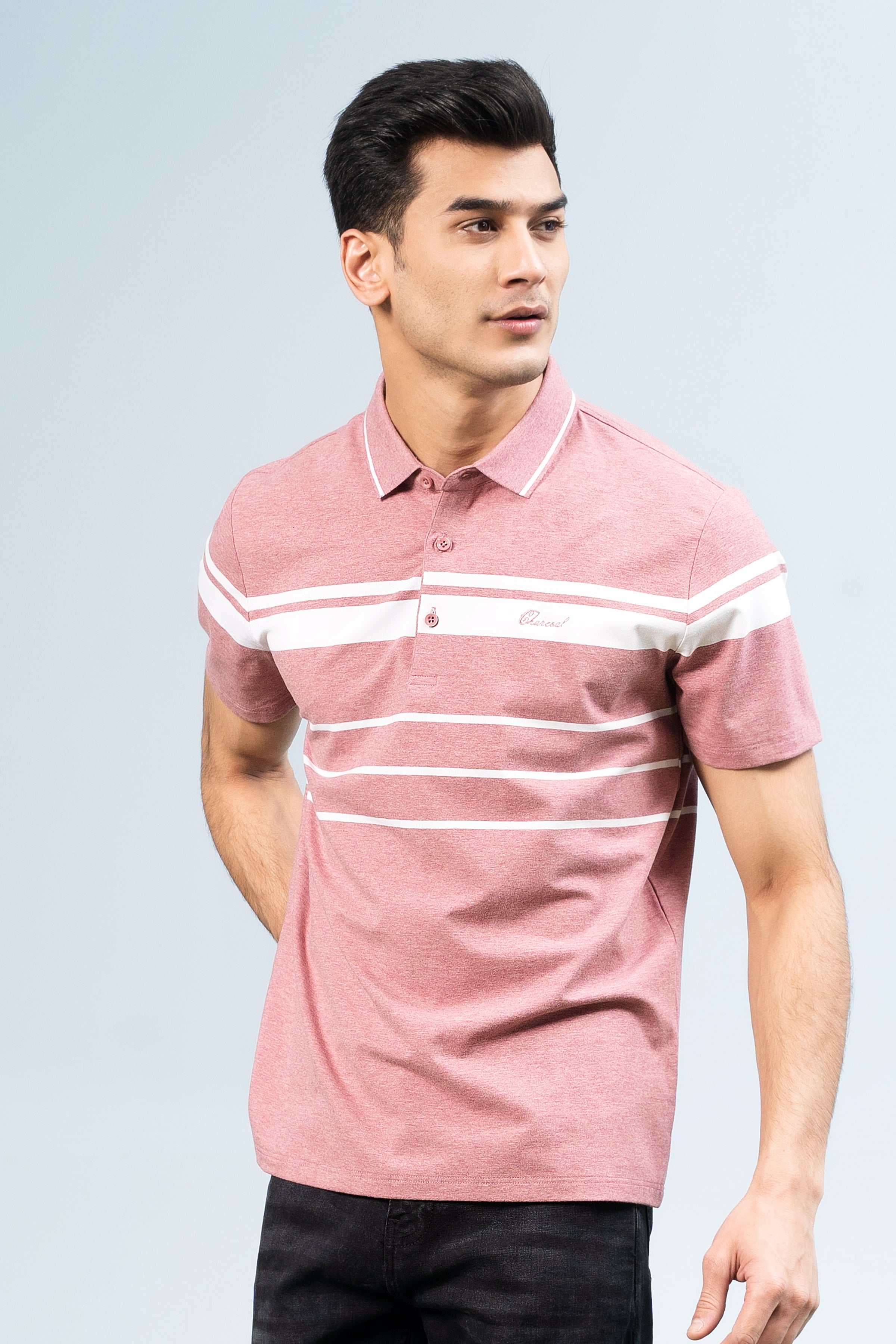 EXECUTIVE ICONIC POLO CORAL PINK Charcoal Clothing