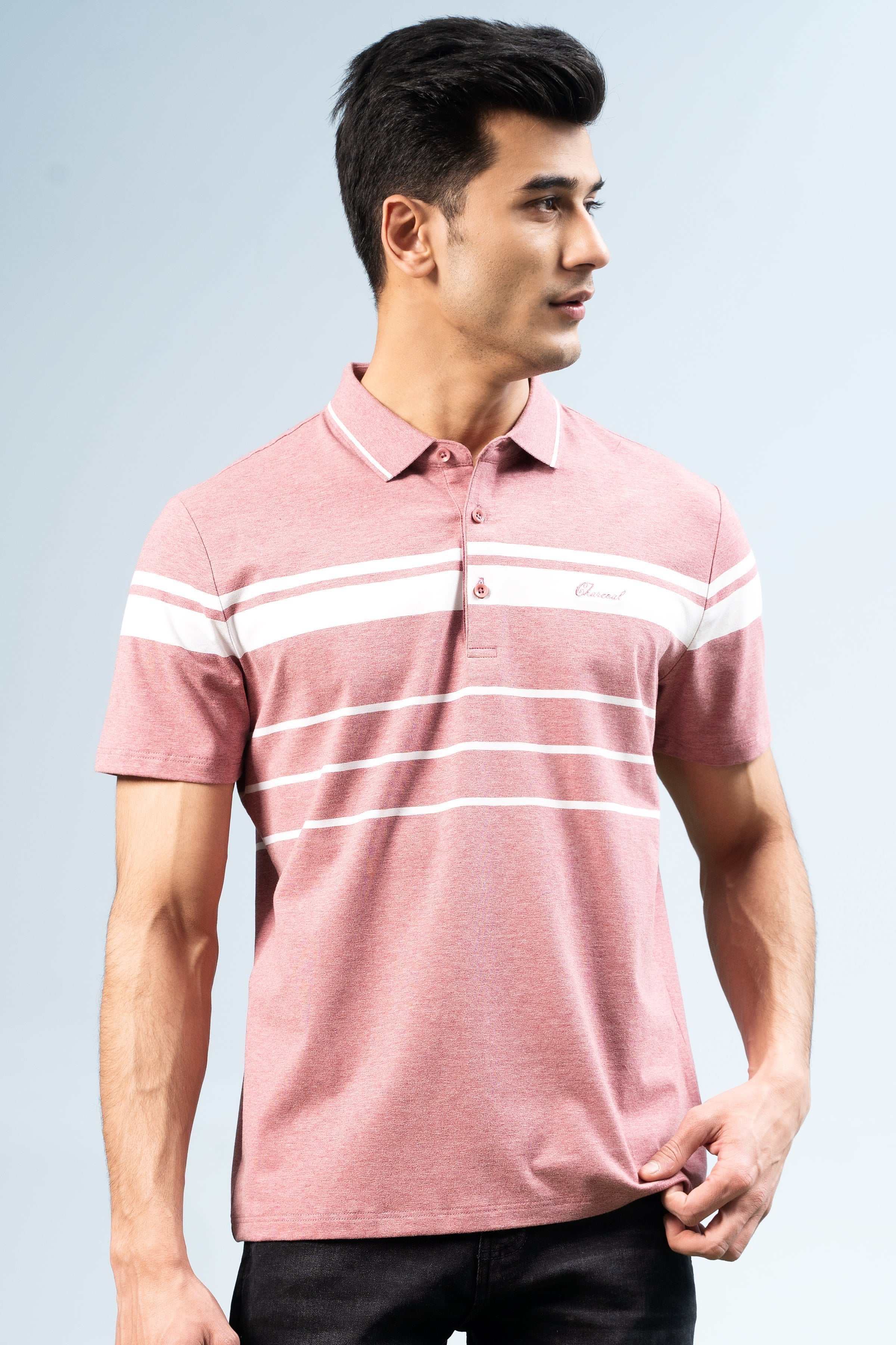 EXECUTIVE ICONIC POLO CORAL PINK at Charcoal Clothing