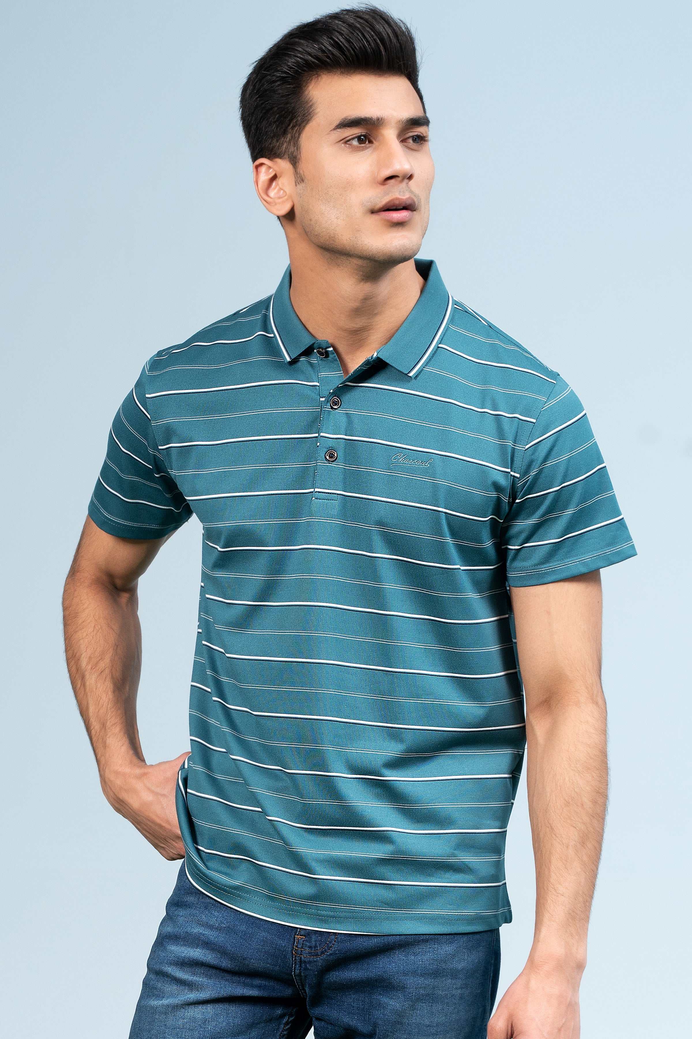 EXECUTIVE ICONIC POLO GREEN at Charcoal Clothing