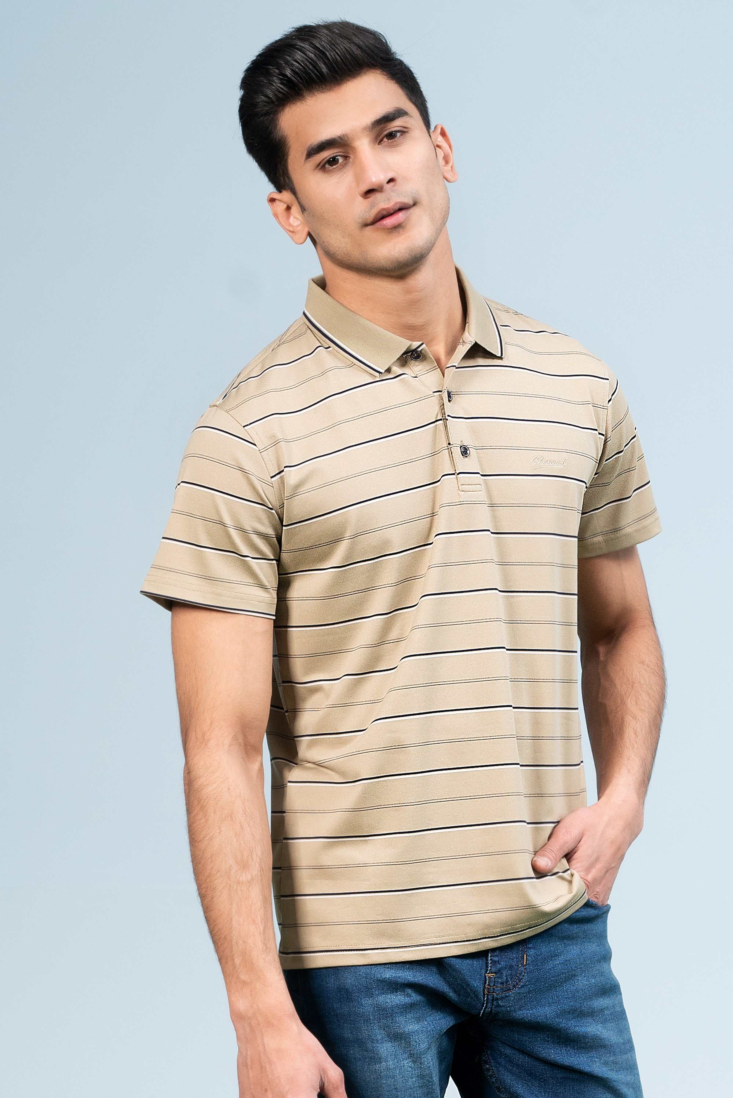 EXECUTIVE ICONIC POLO KHAKI at Charcoal Clothing