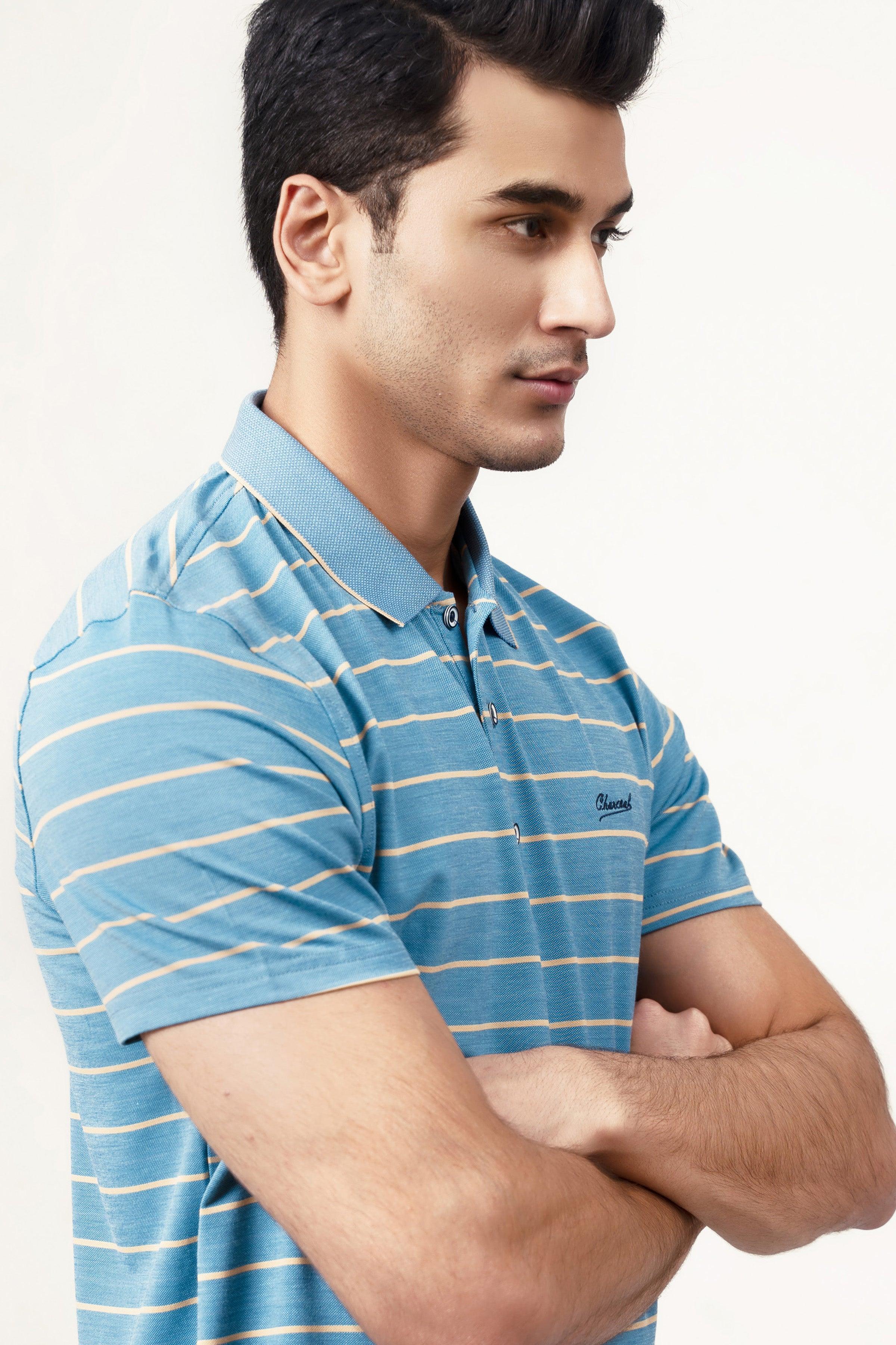 Aqua blue polo t shirt best sale