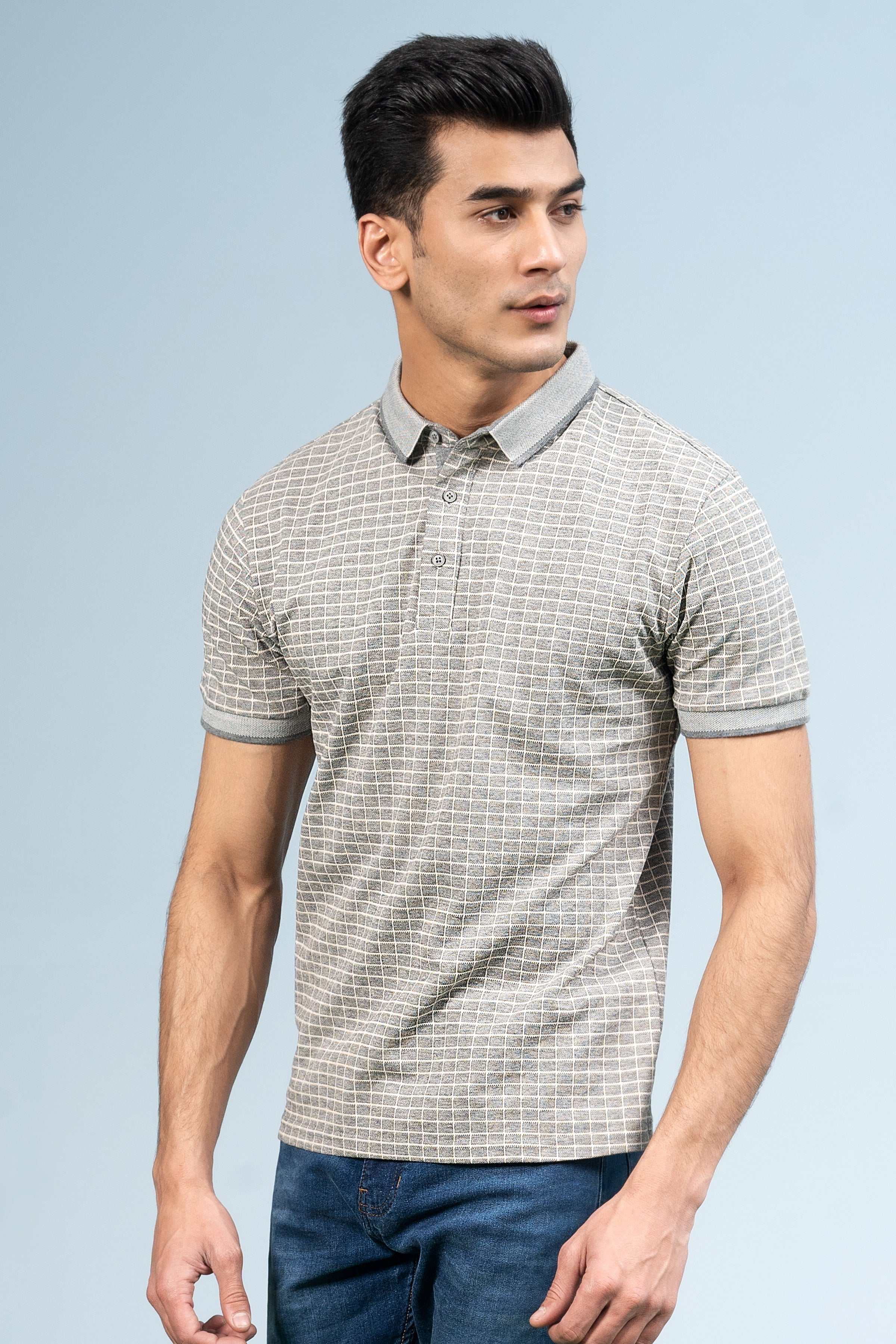 EXECUTIVE POLO HEATHER GREY at Charcoal Clothing