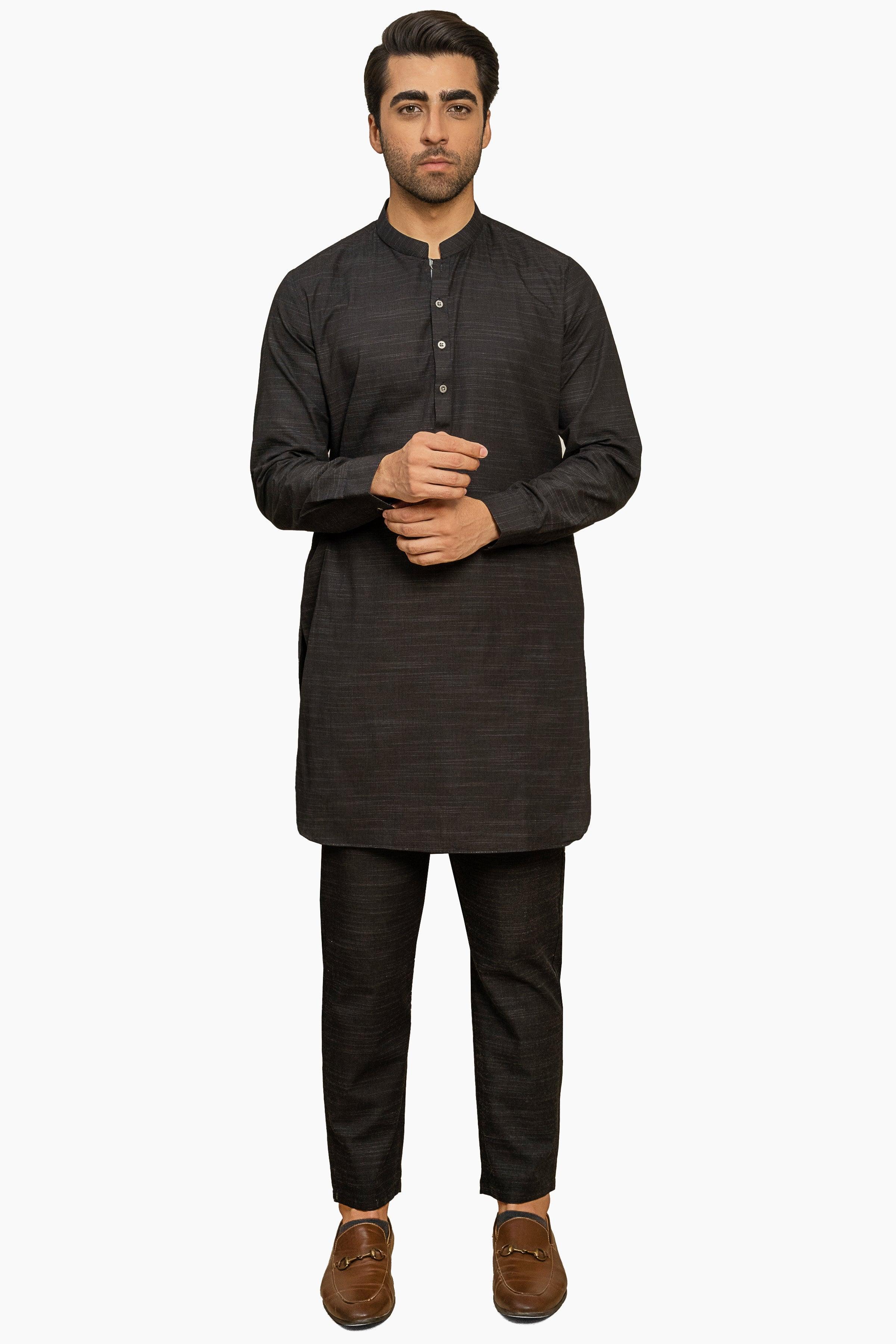 Black Kurta Team 07 Kurta Pajama Adnan Team 07 Kurta Pajama Design