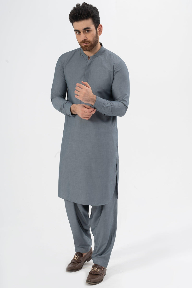 EXQUISITE TEXTURED SHALWAR KAMEEZ MID BLUE – Charcoal Clothing