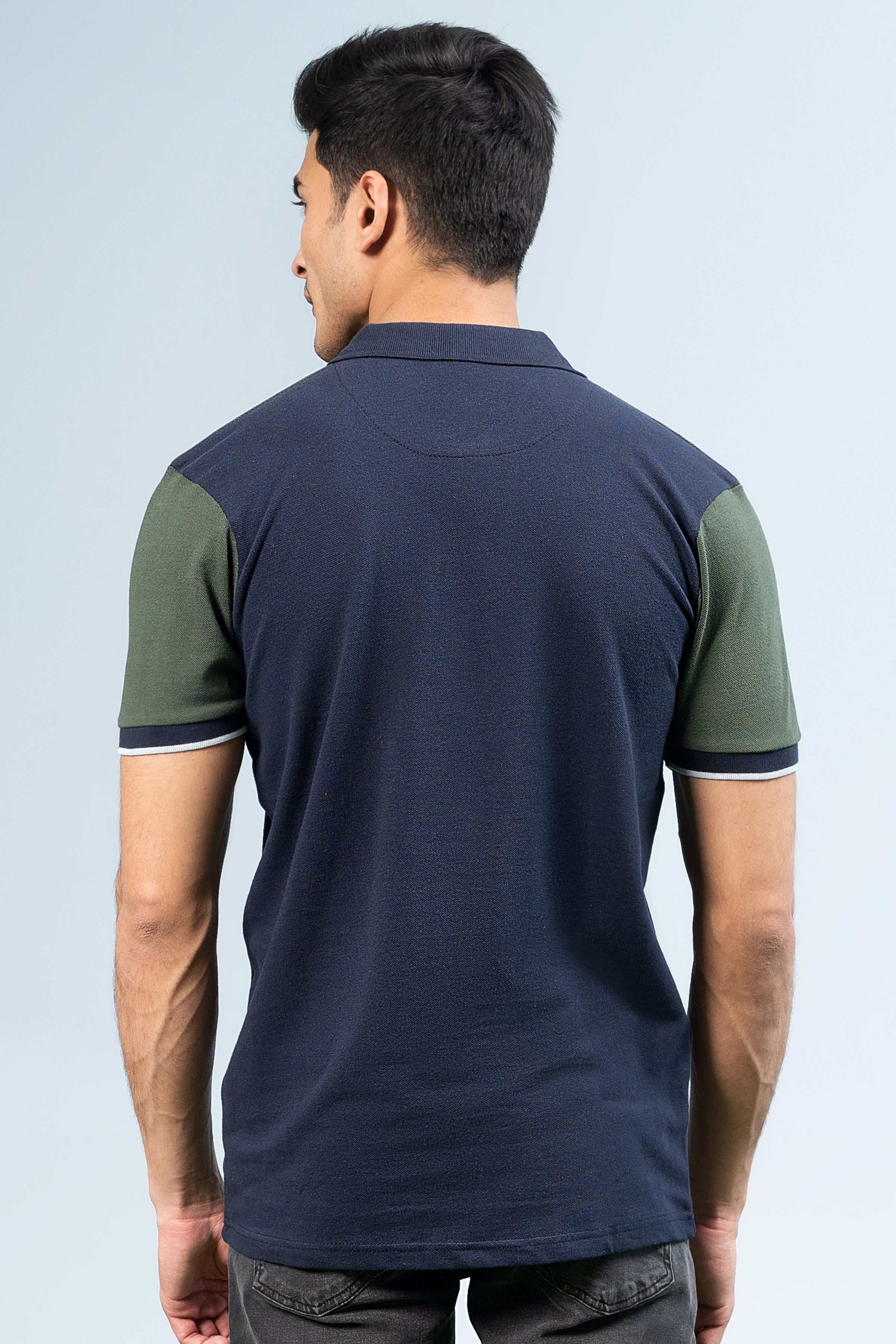 FASHION POLO NAVY GREEN at Charcoal Clothing