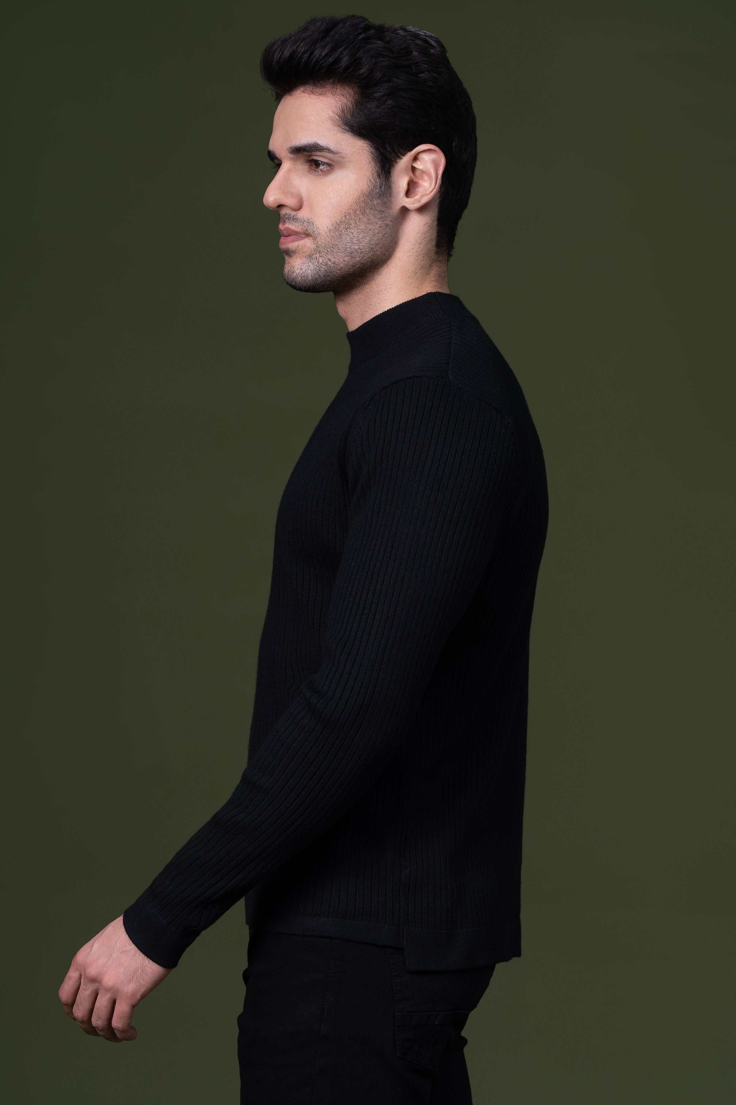 FULL SLEEVE SWEATER BLACK at Charcoal Clothing