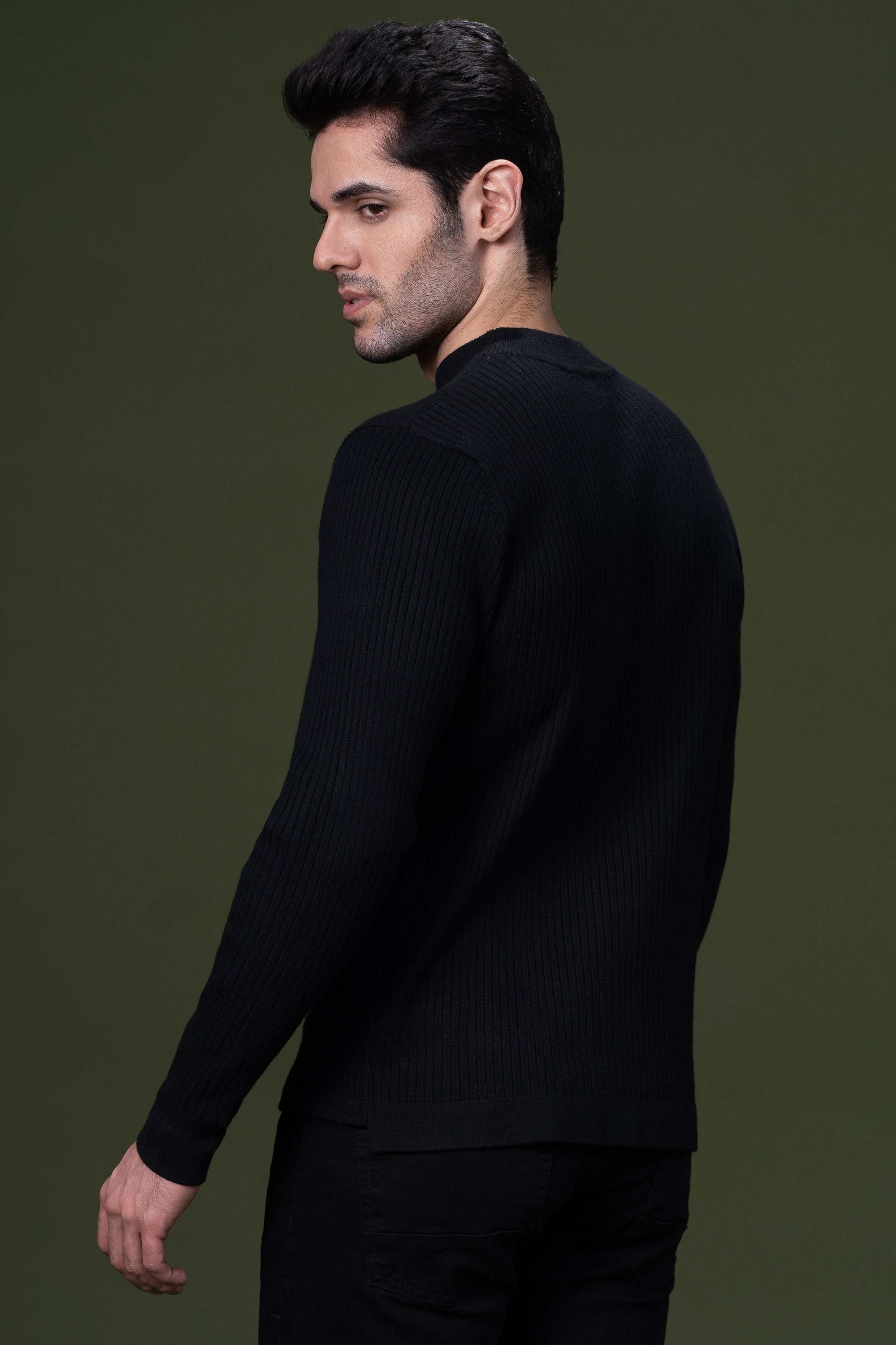 FULL SLEEVE SWEATER BLACK at Charcoal Clothing