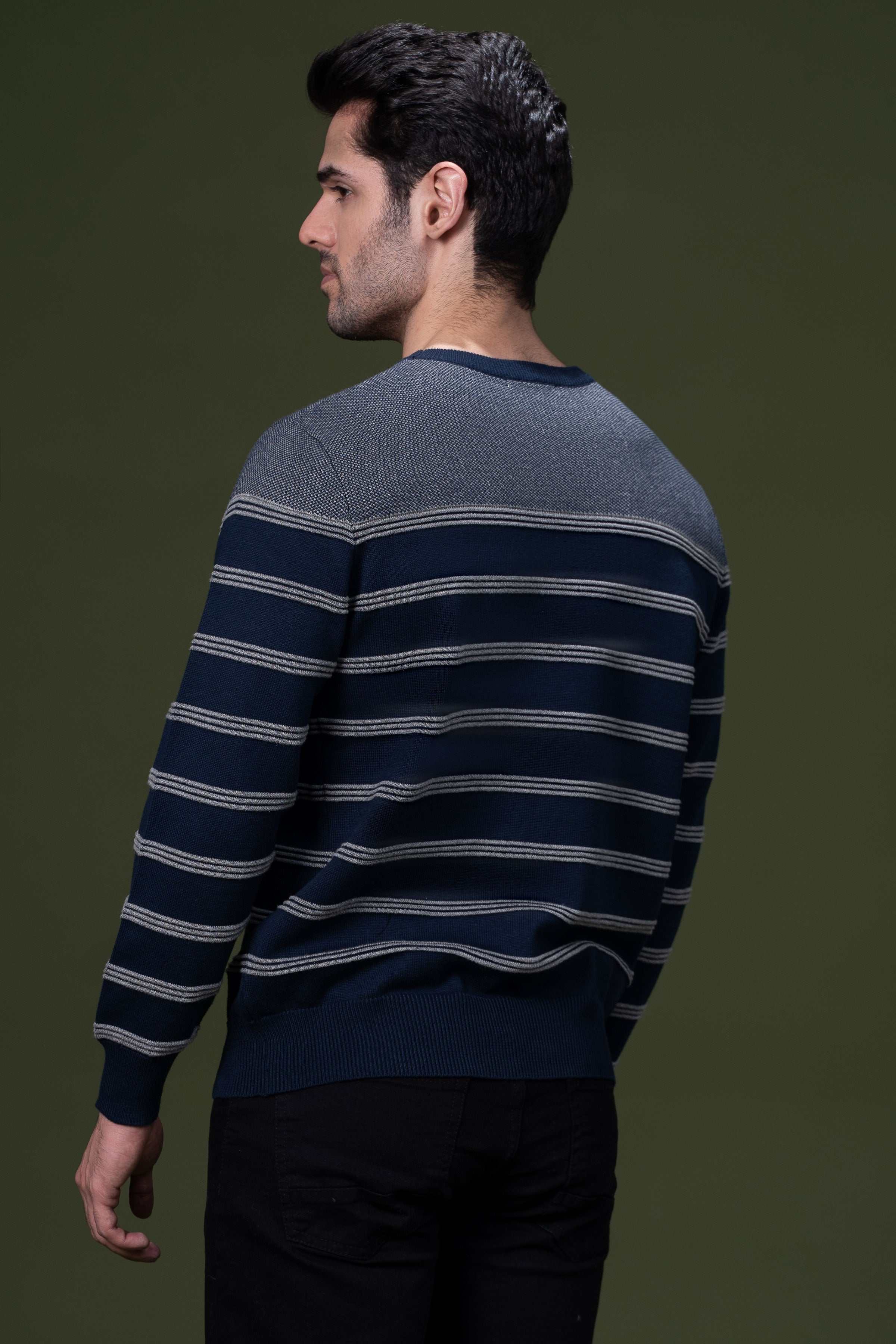 FULL SLEEVE SWEATER DARK NAVY at Charcoal Clothing