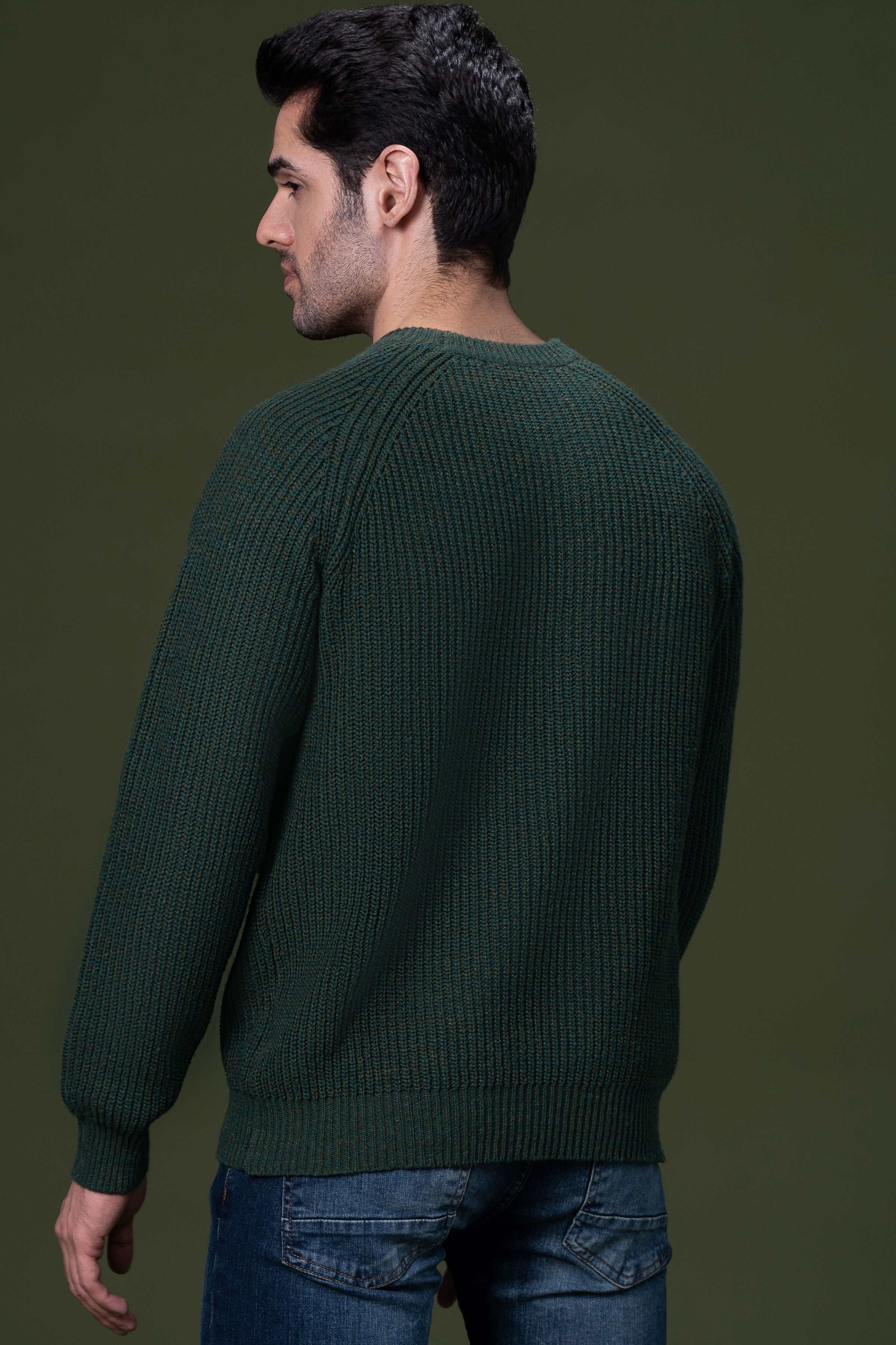 FULL SLEEVE SWEATER GREEN at Charcoal Clothing