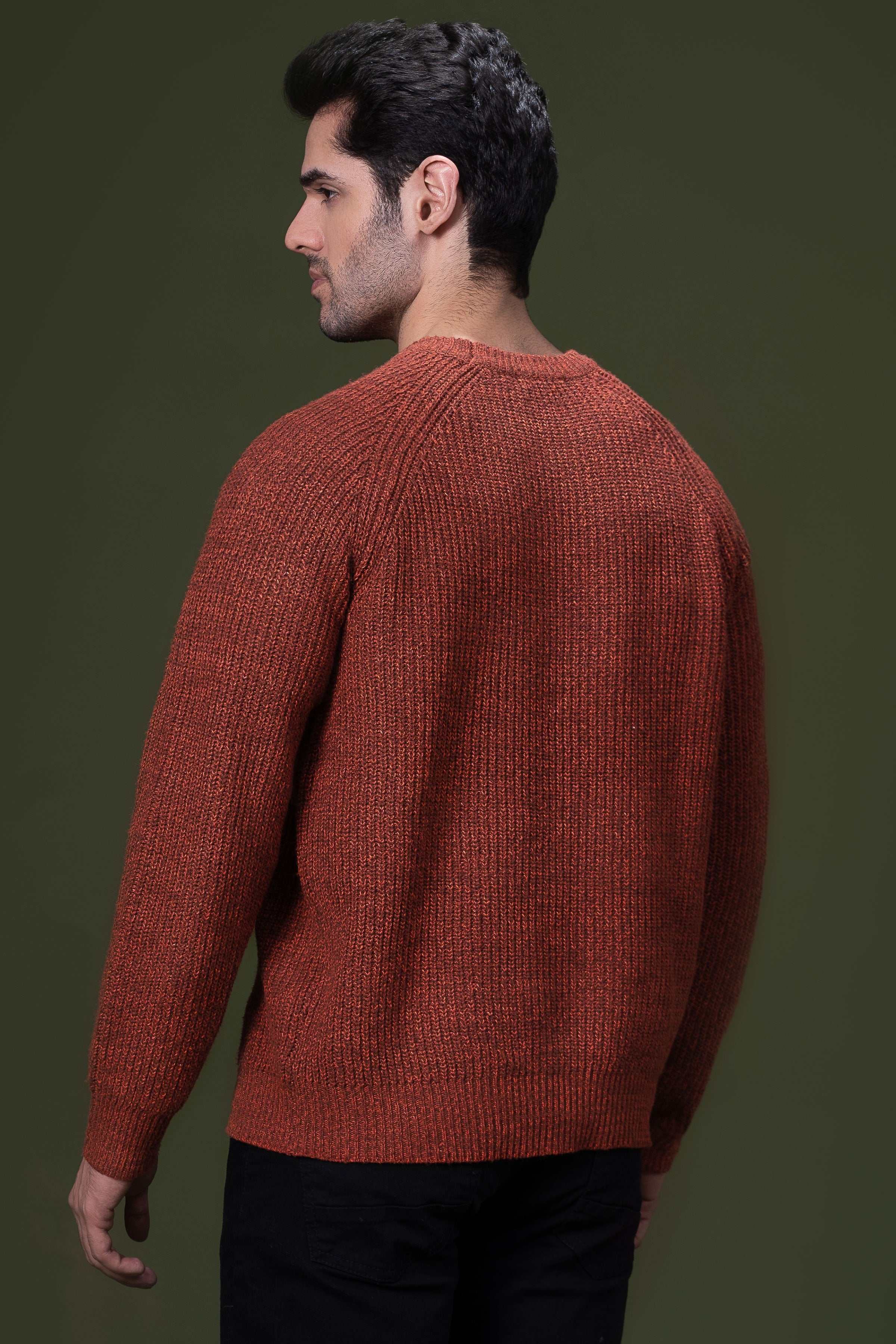FULL SLEEVE SWEATER RUST at Charcoal Clothing