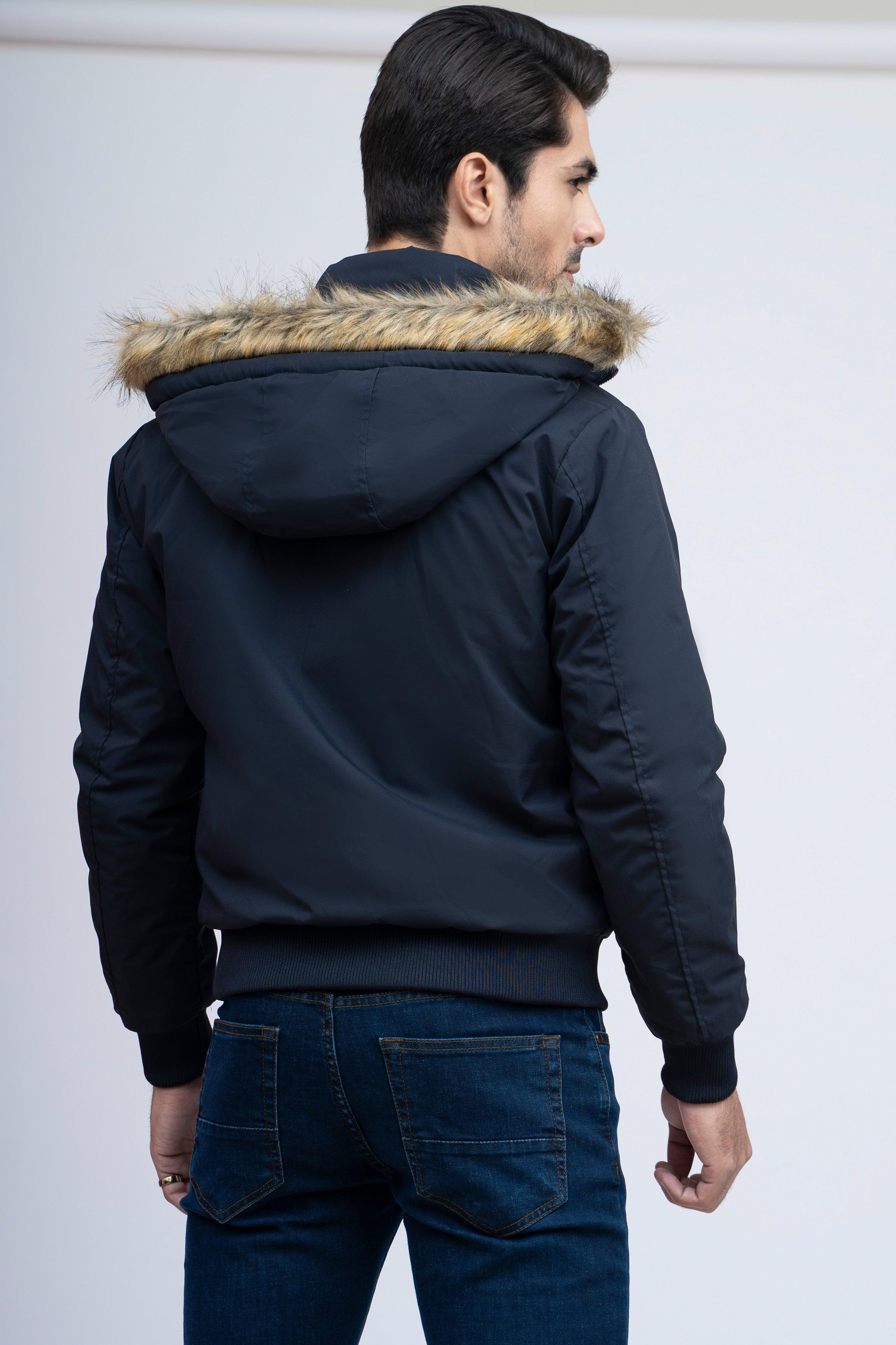 FUR JACKET F/S NAVY at Charcoal Clothing