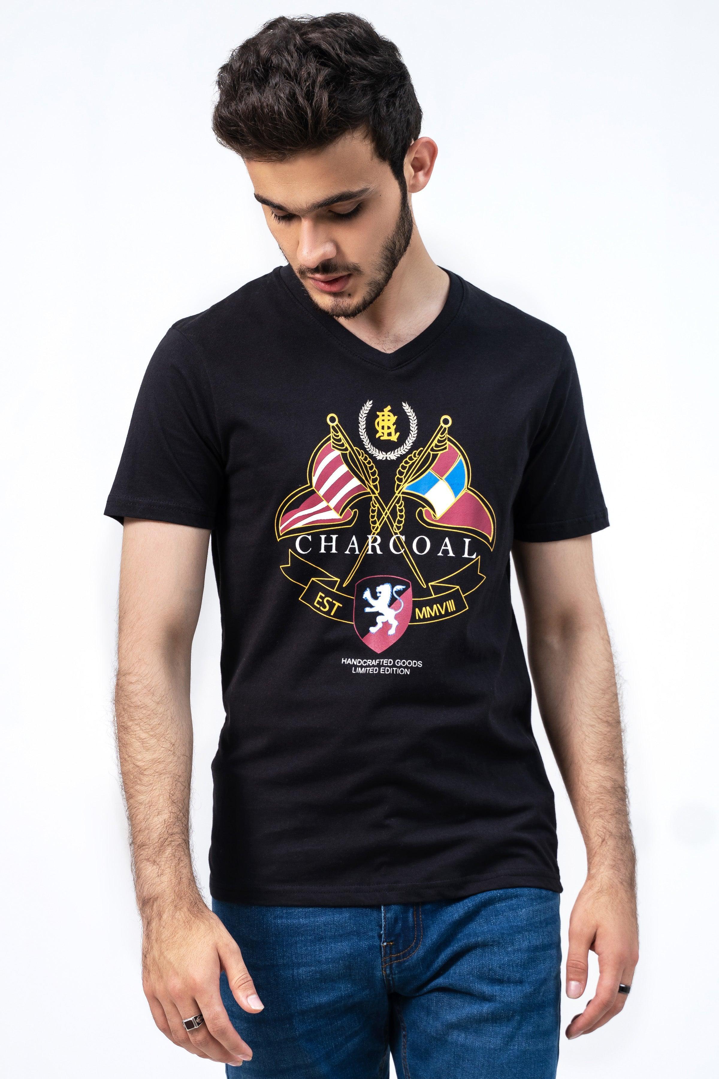 GRAPHIC T SHIRT BLACK at Charcoal Clothing