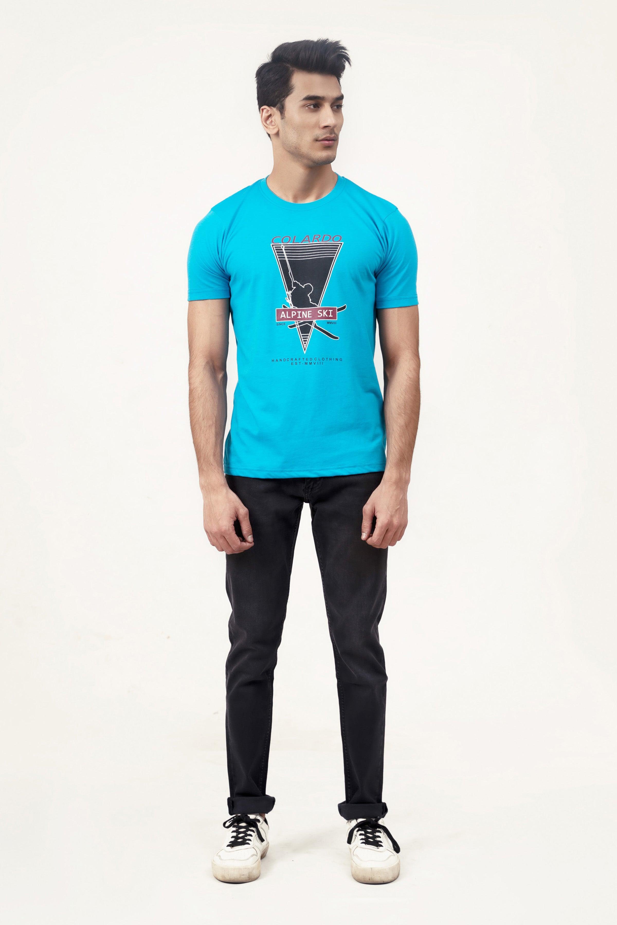GRAPHIC T-SHIRT BLUE at Charcoal Clothing