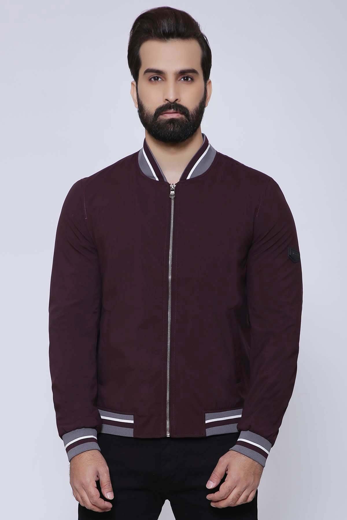 Shop JACKET FULL SLEEVE MAROON For Men Online