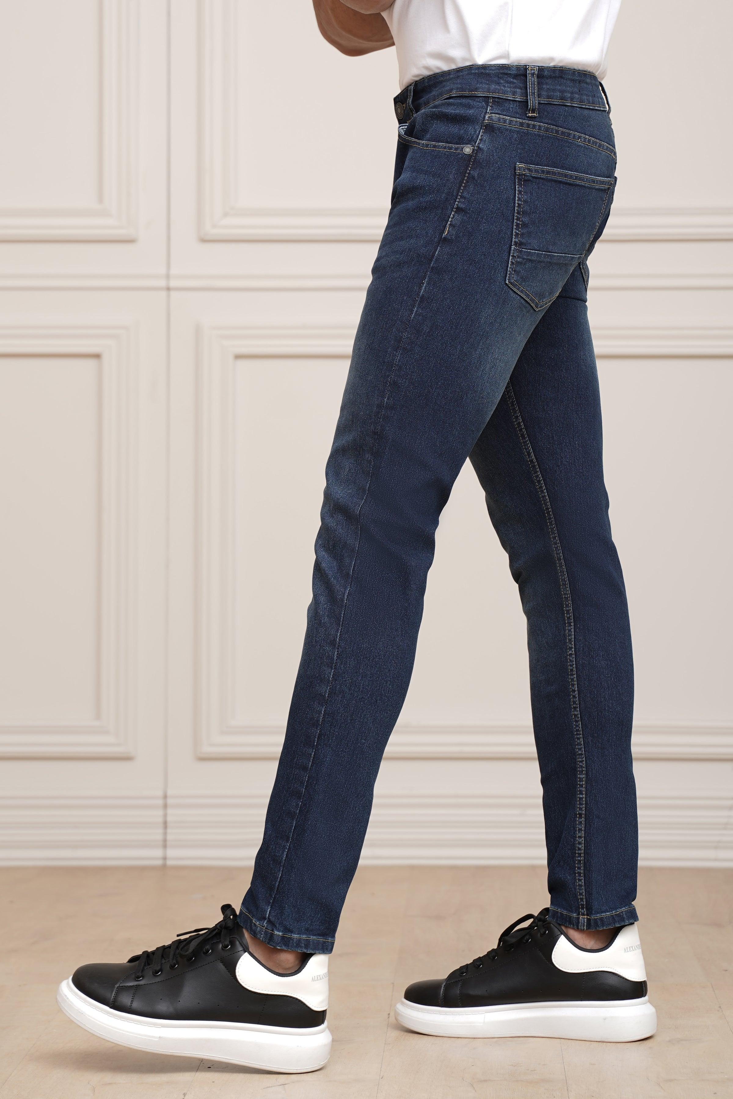 JEANS SLIM LEG DARK BLUE at Charcoal Clothing